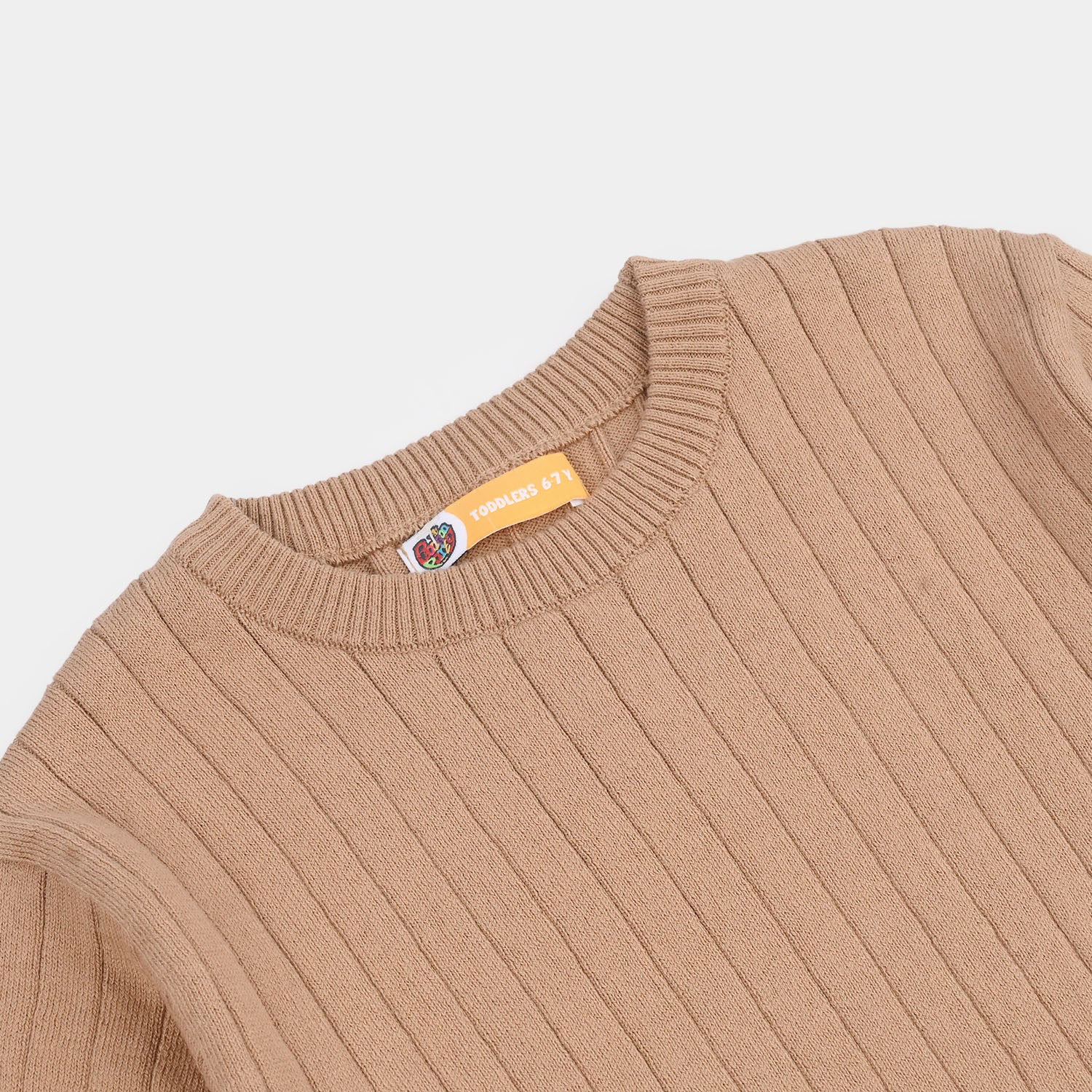 Boys Cotton Sweater Knit T-shirt (Dropline) - Dark Mustard - Image 2