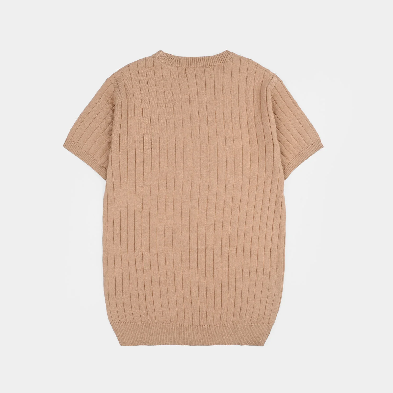 Boys Cotton Sweater Knit T-shirt (Dropline) - Dark Mustard - Image 4