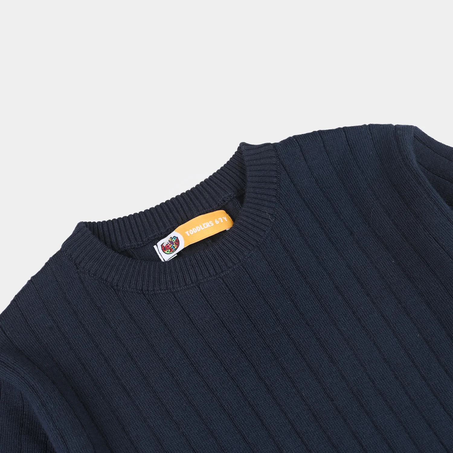 Boys Cotton Sweater Knit T-Shirt (Dropline) - Navy Blue - Image 2