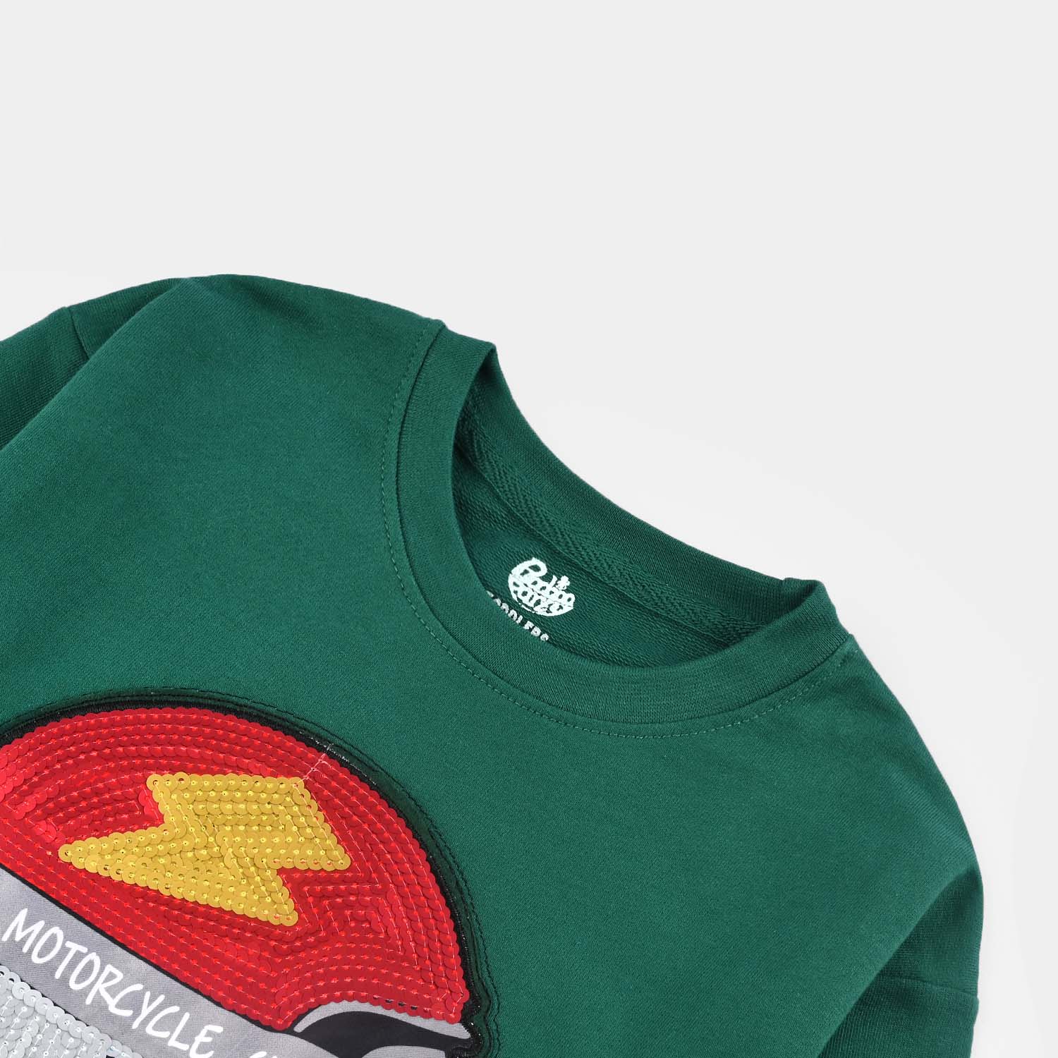 Boys Cotton Terry T-Shirt - Green - Image 2