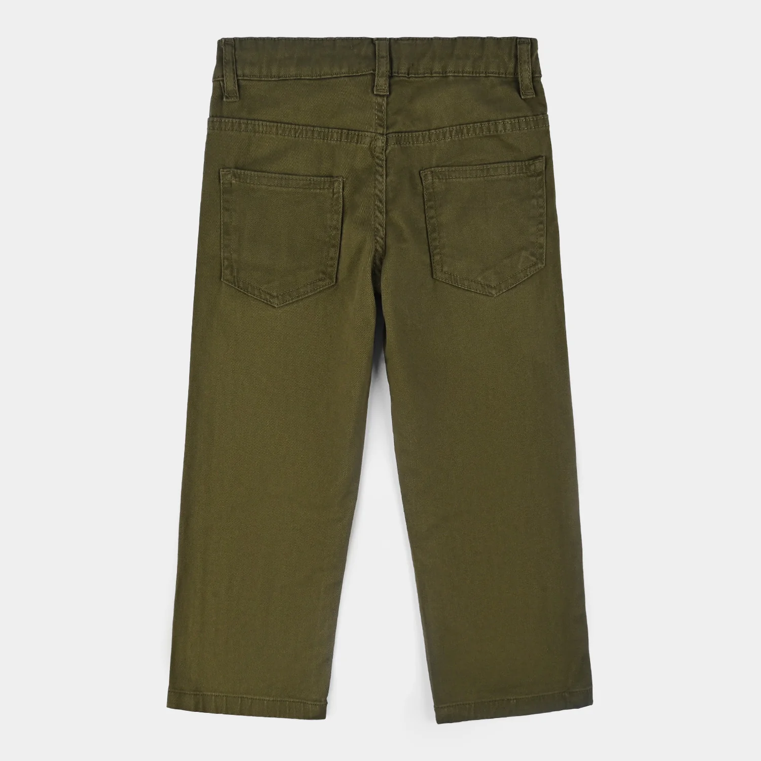 Boys Cotton Twill Pants Basic - Olive Green - Image 3