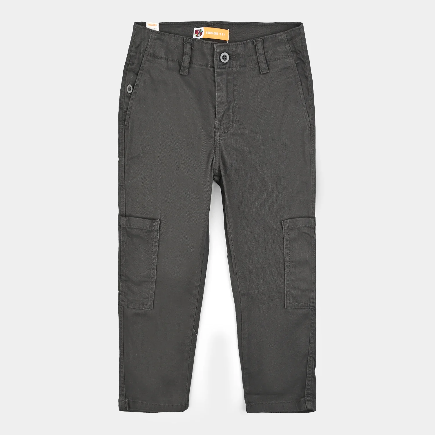 Boys Cotton Twill Pant Stitch On Loops-Lava Smoke