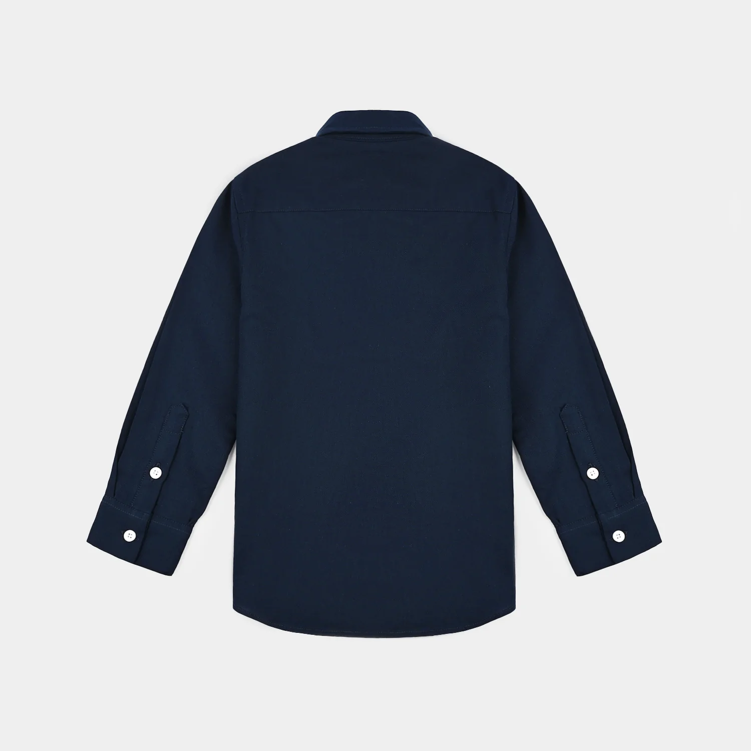 Boys Cotton Twill Shirt F/S- NAVY - Image 4