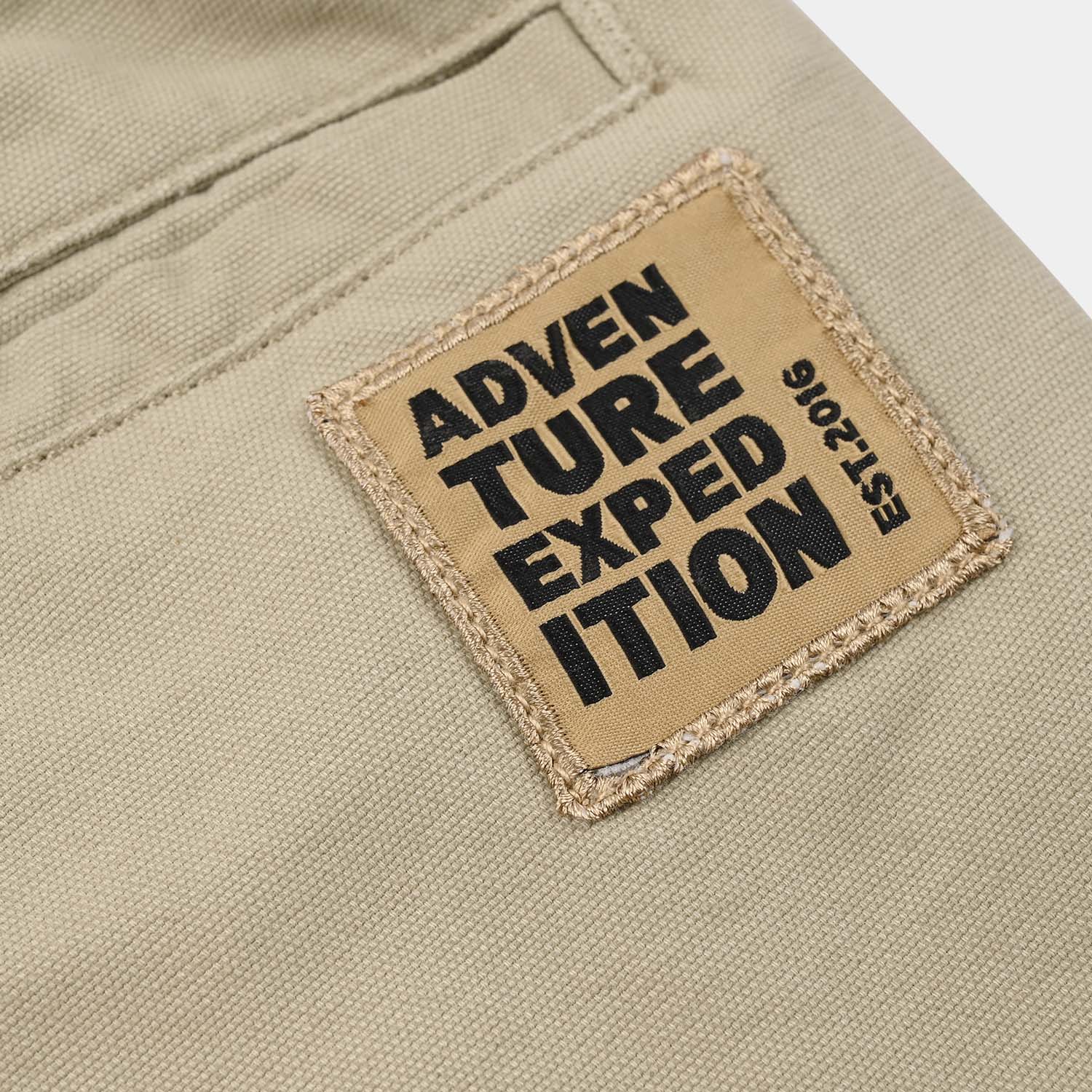Boys Cotton Twill Shorts - Brown - Image 3