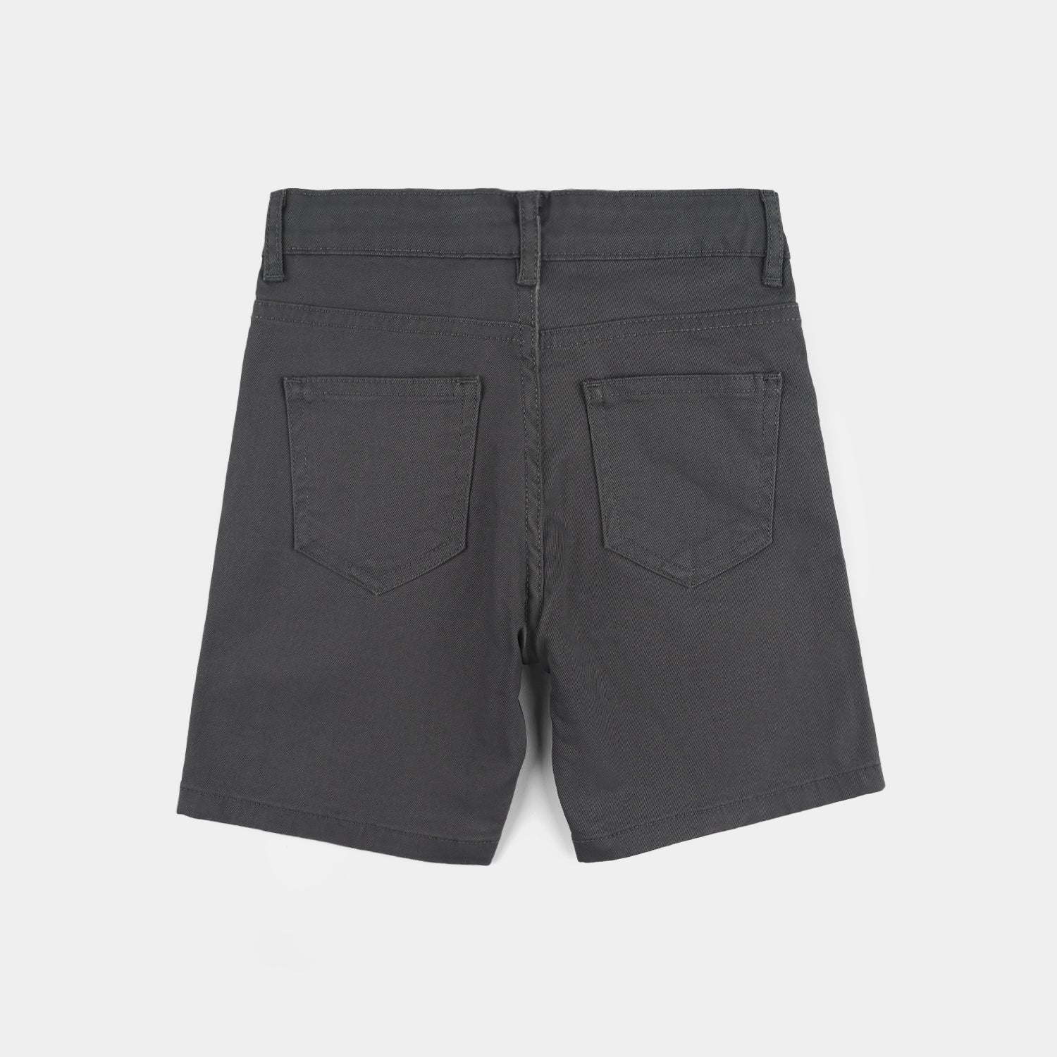 Boys Cotton Twill Shorts (Basic) - Grey - Image 3