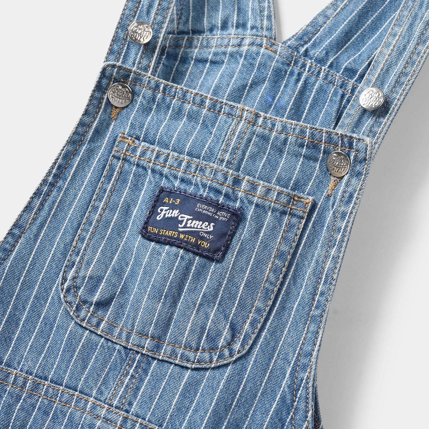 Boys Denim Rigid Over All Fun Time - Dark Blue - Image 2
