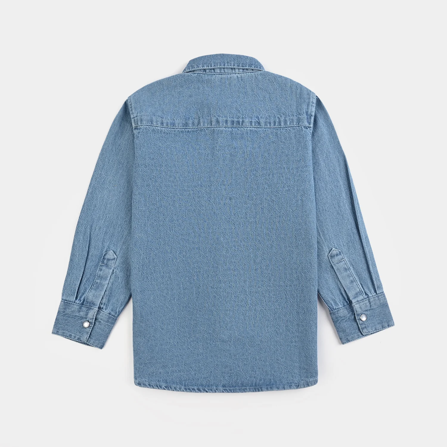 Boys Denim rigid Shirt F/S Lets Go-LT.Blue - Image 4