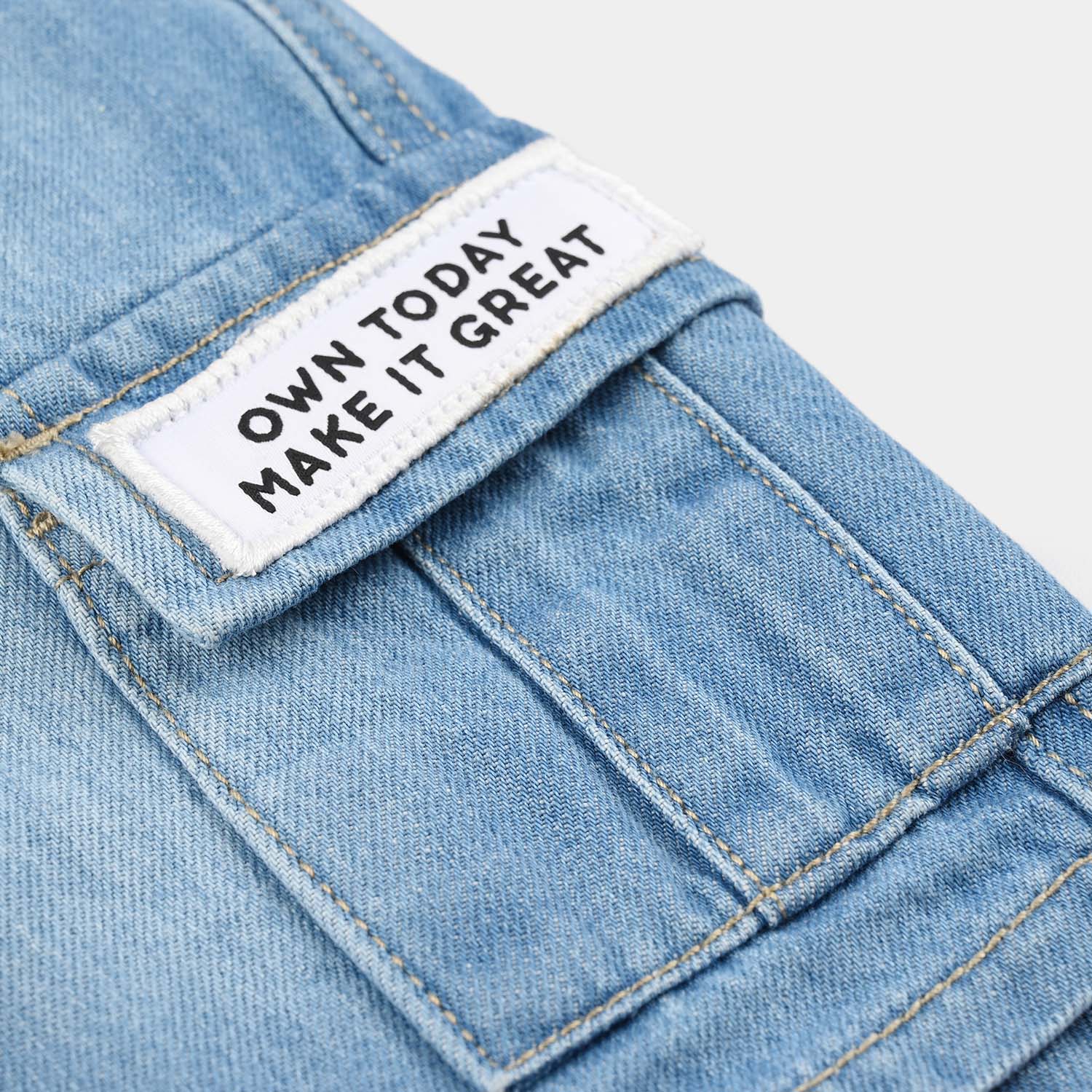 Boys Denim Rigid Shorts (Own Today) - Light Blue - Image 2