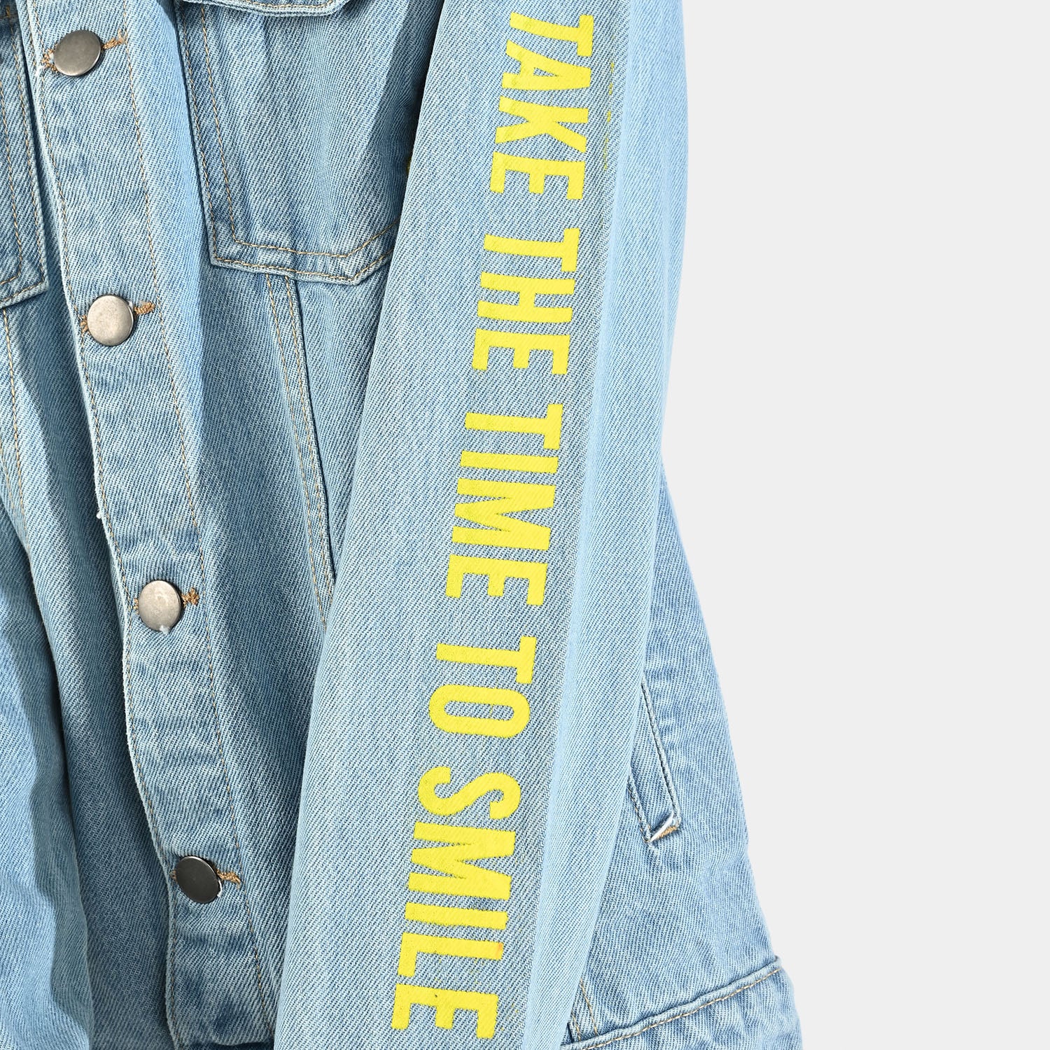 Boys Denim Stretch Jacket Smile-Light Blue - Image 4
