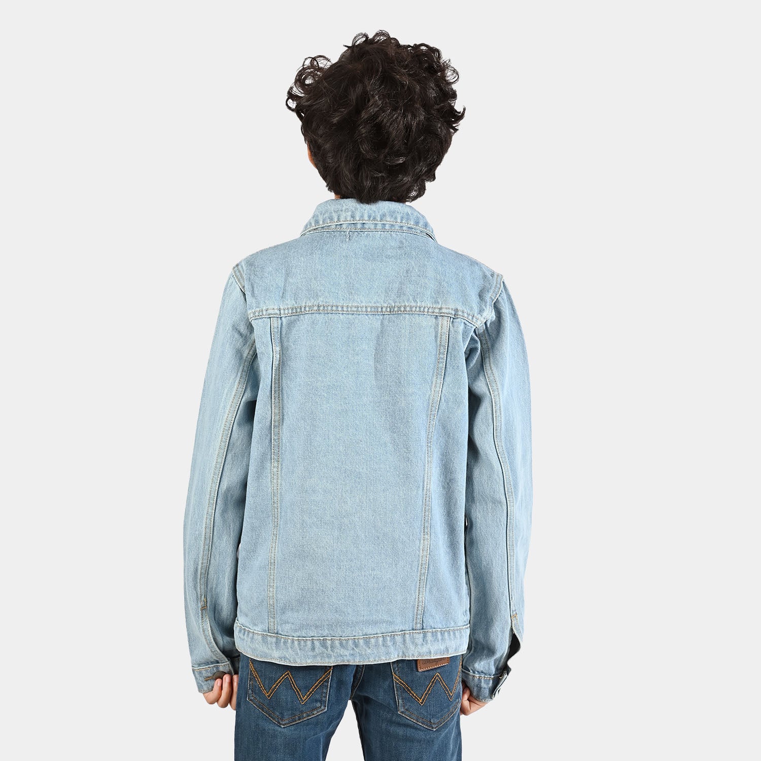 Boys Denim Stretch Jacket Smile-Light Blue - Image 6