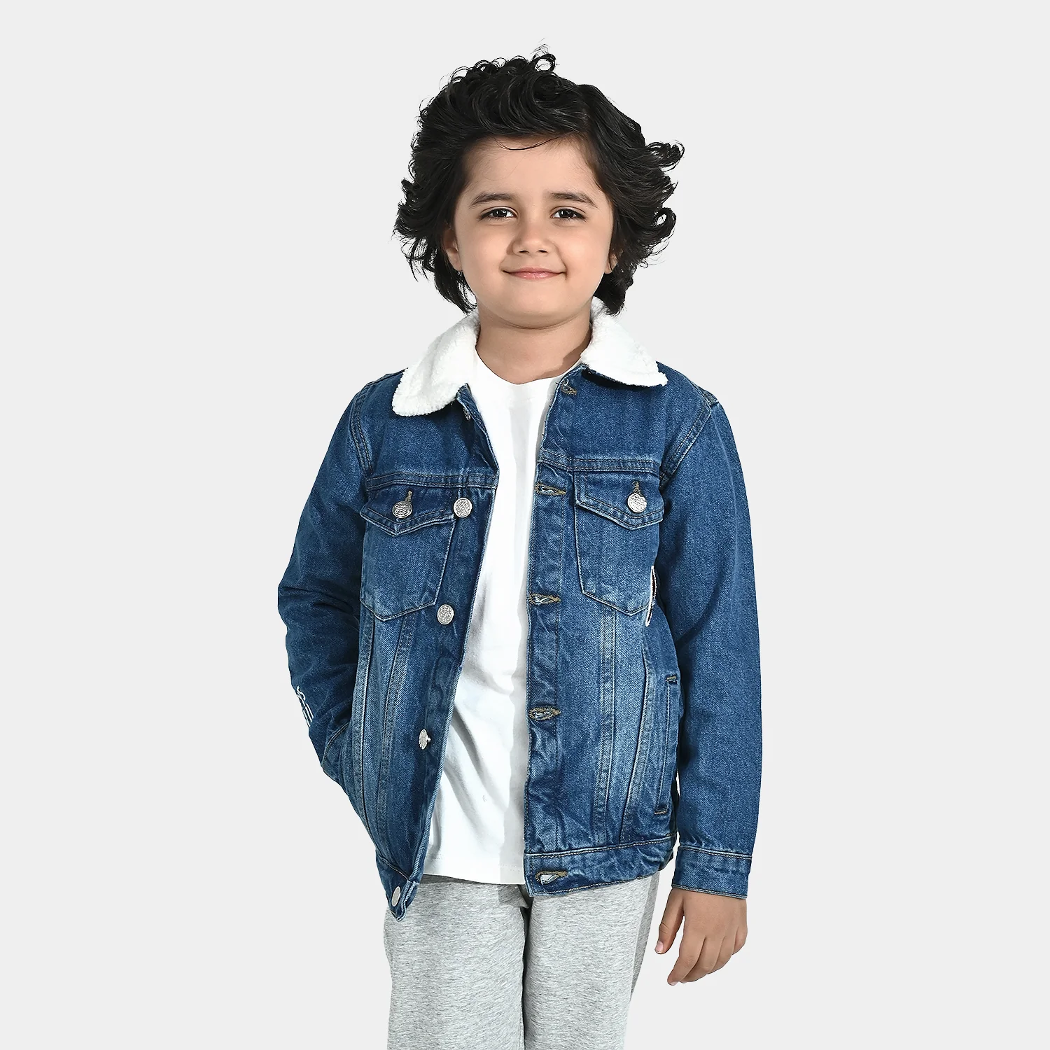 Boys Denim Stretch Jacket (Spidey) - Mid Blue - Image 3