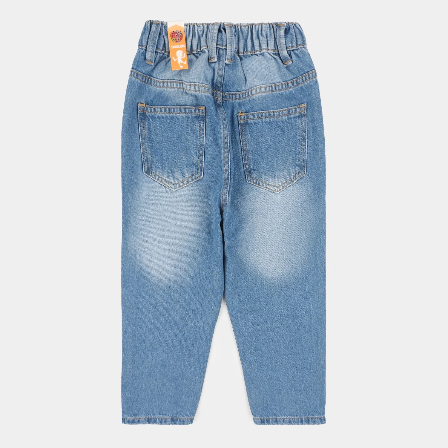 Boys Denim Stretch Pant Basic Loose Fit - Mid Blue - Image 4