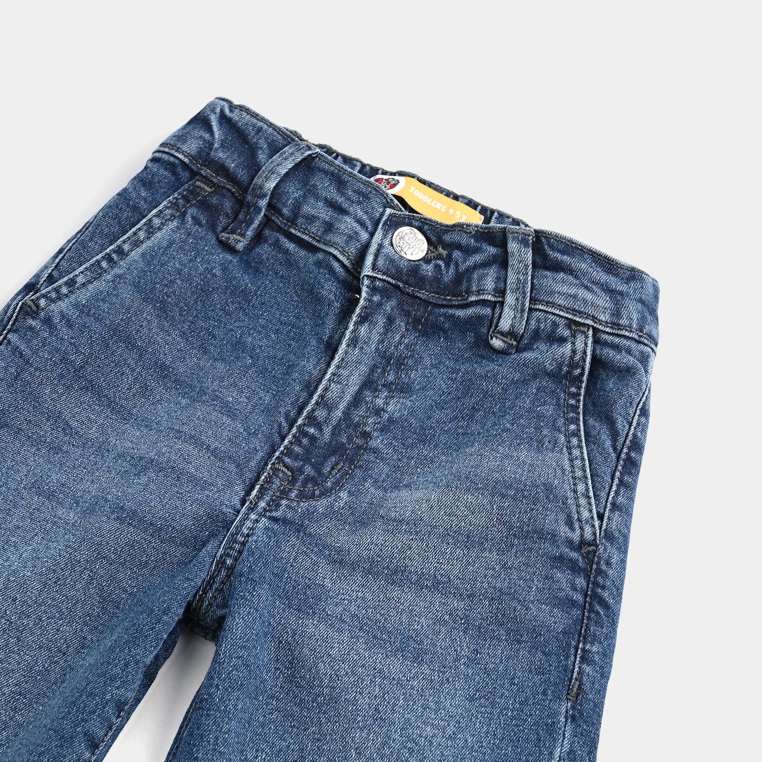 Boys Denim Stretch Pant Basic Straight Fit - Mid Blue - Image 2