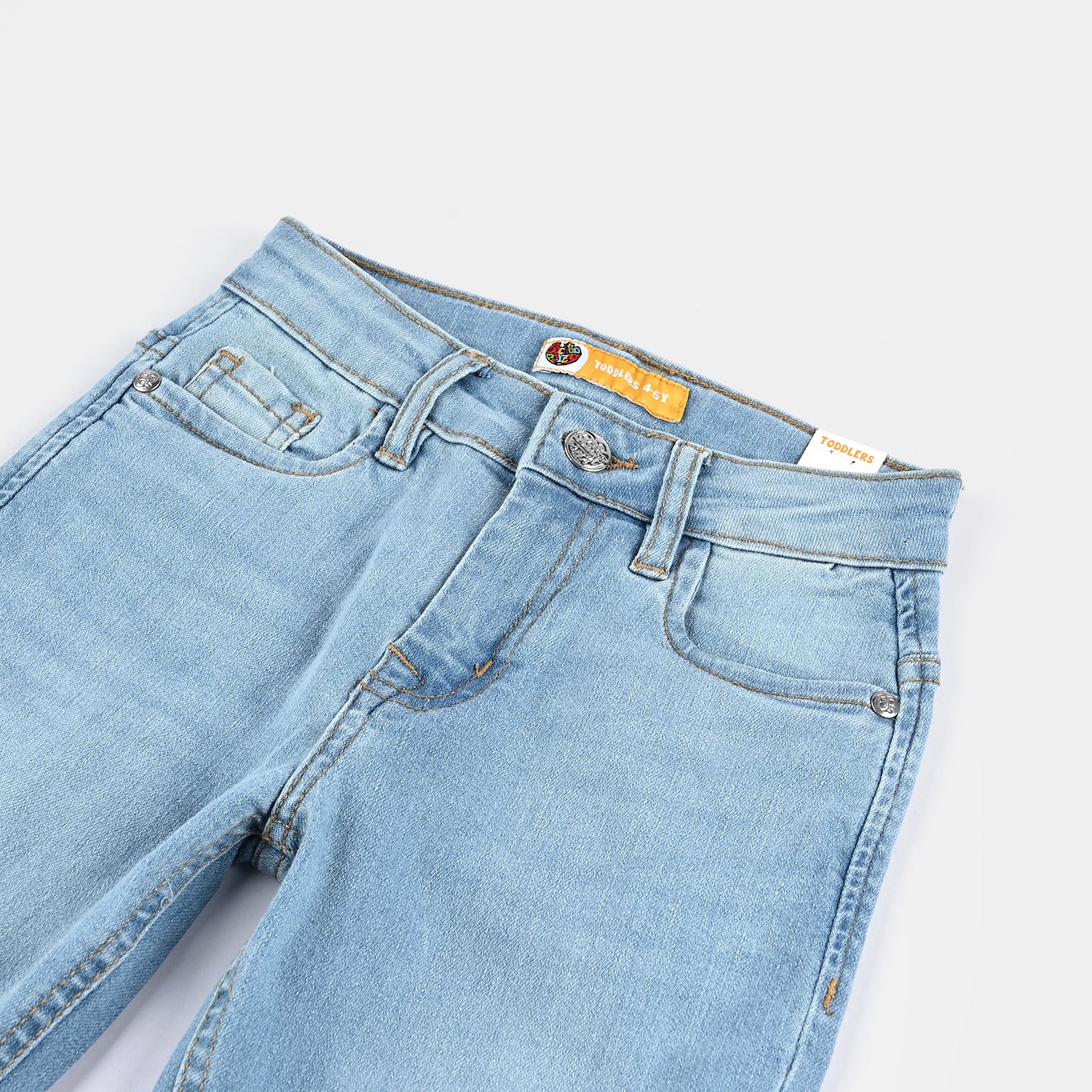 Boys Denim Stretch Pant Folded Hem 1 - Blue.Acid - Image 2