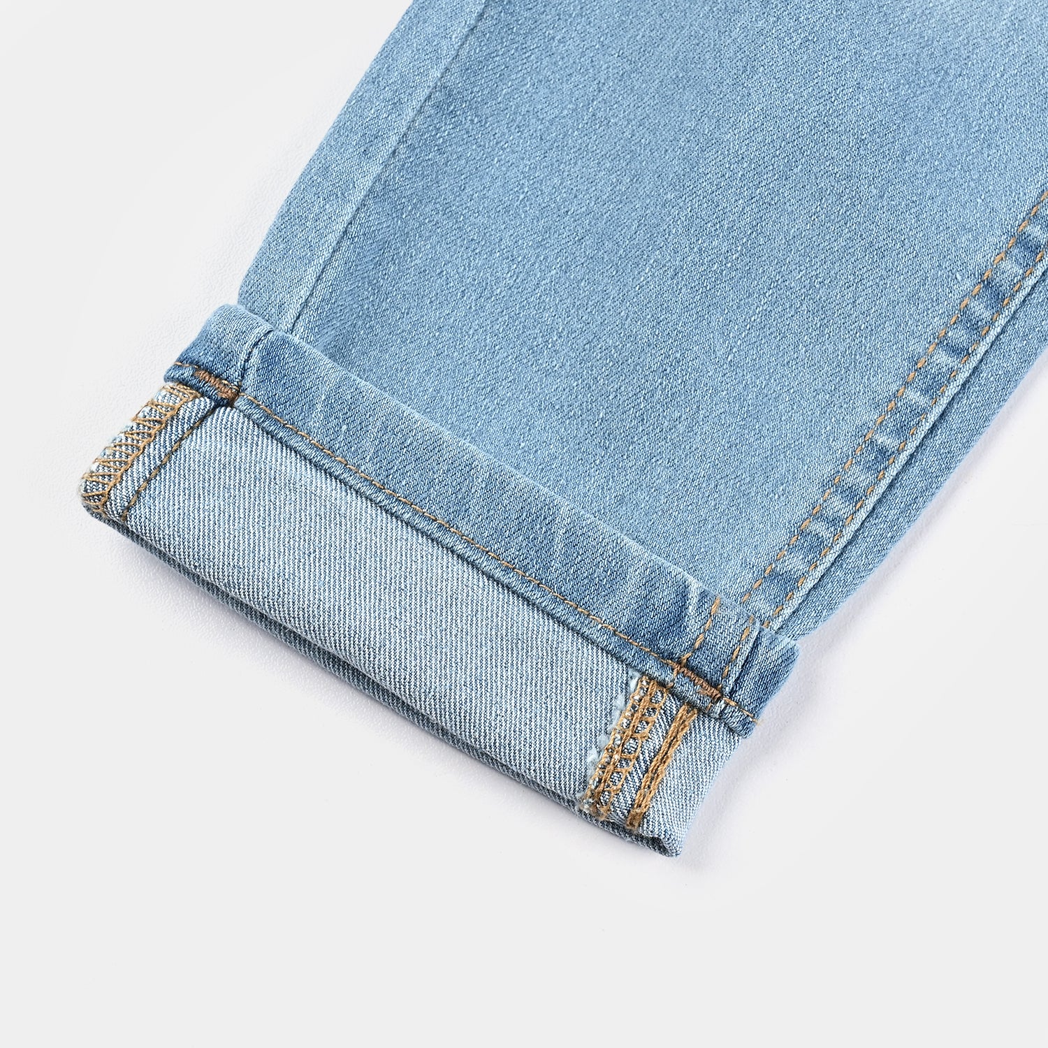 Boys Denim Stretch Pant Folded Hem 1 - Blue.Acid - Image 3