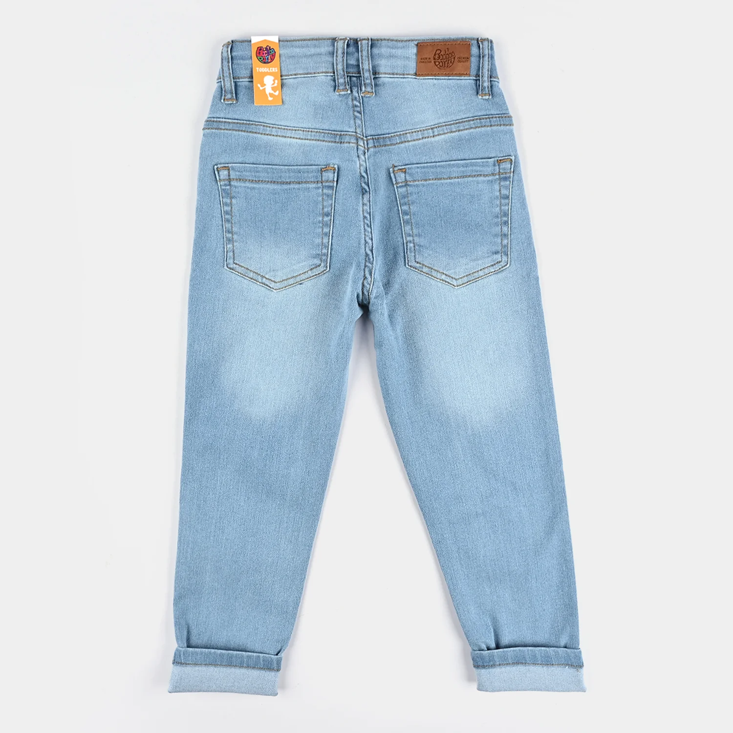 Boys Denim Stretch Pant Folded Hem 1 - Blue.Acid - Image 4
