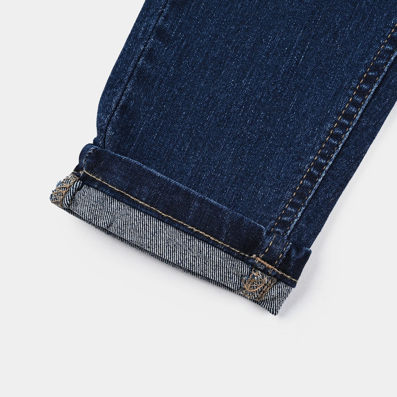 Boys Denim Stretch Pant Folded Hem 2 - DARK BLUE - Image 3