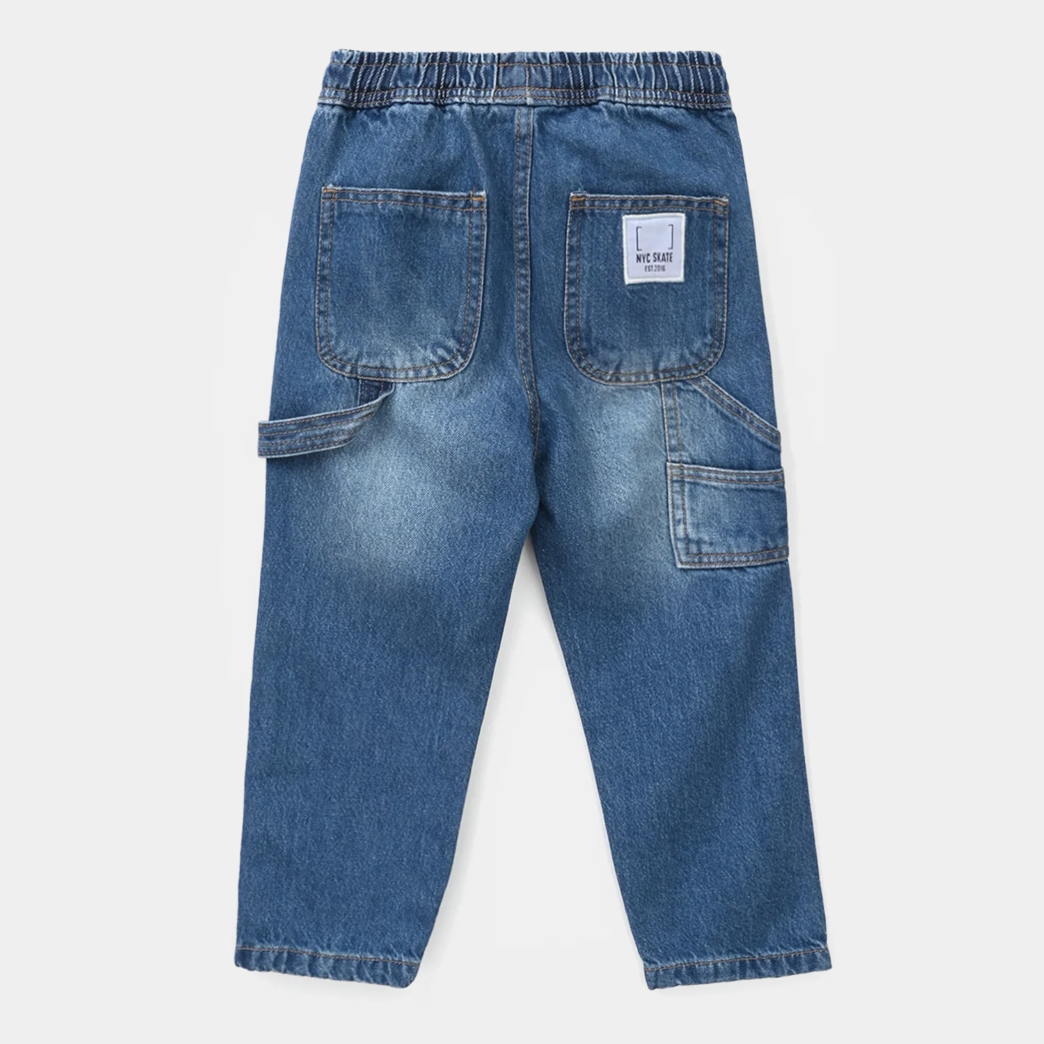Boys Denim Stretch Pants (NYC SKATE) - Mid Blue - Image 4