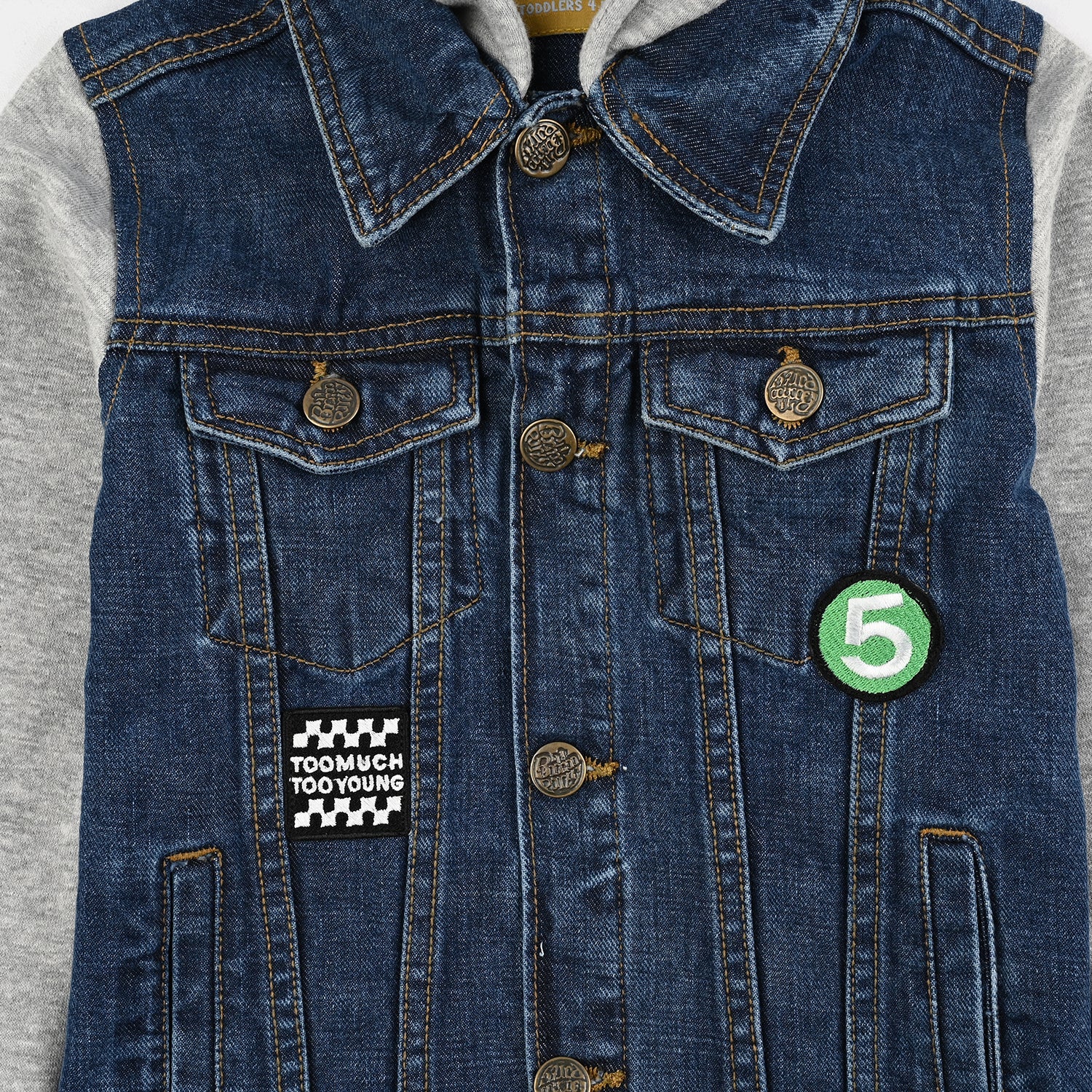 Boys Denim Stretch Woven Jacket Too Young-Blue - Image 2