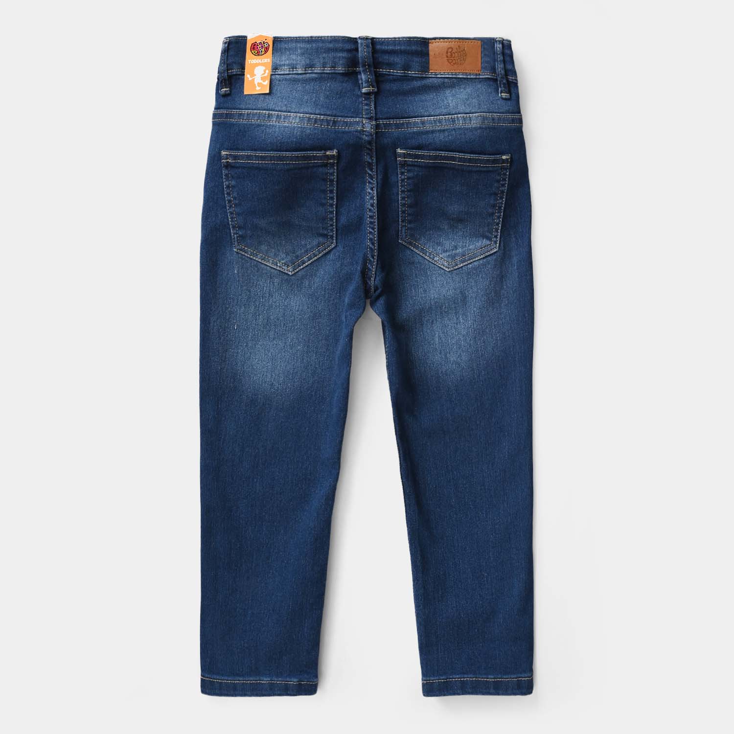 Boys Denim Viscose Pants Basic - Mid Blue - Image 3