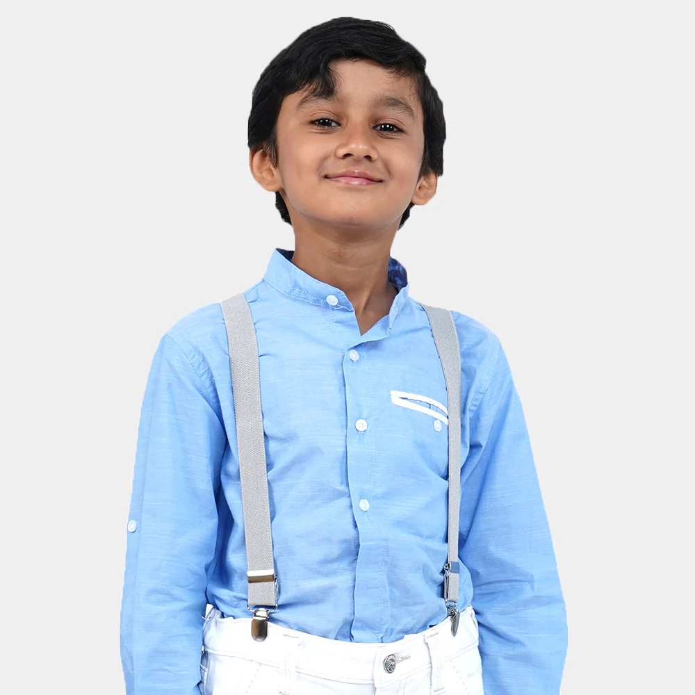 Boys Elastic Gallace - Grey - Image 2