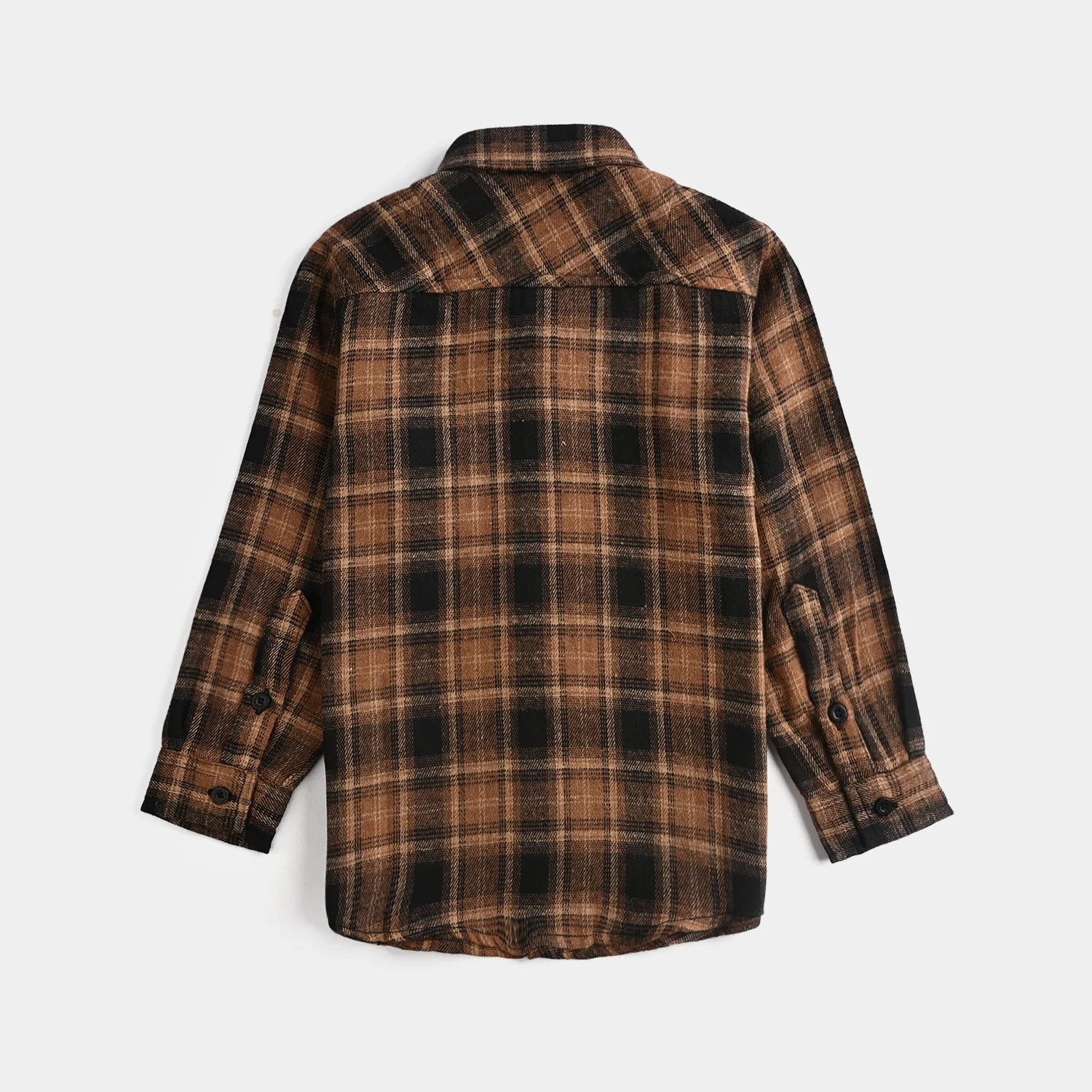 Boys Flannel Shirt (Checkmate)-Brown Check - Image 4