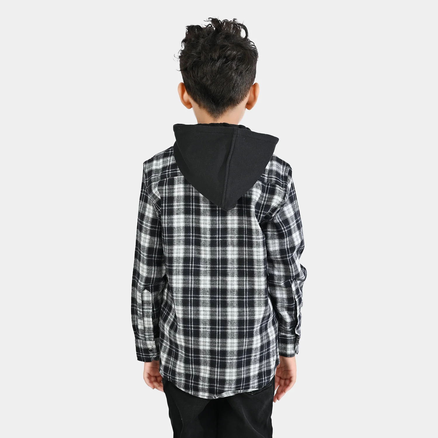 Boys Flannel Shirt F/S (Amazing Day)-Black Check - Image 5