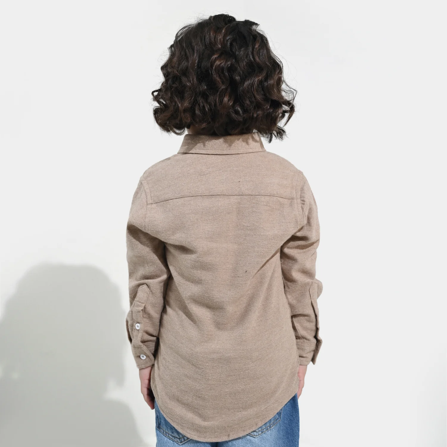 Boys Flannel Shirt - Beige - Image 5