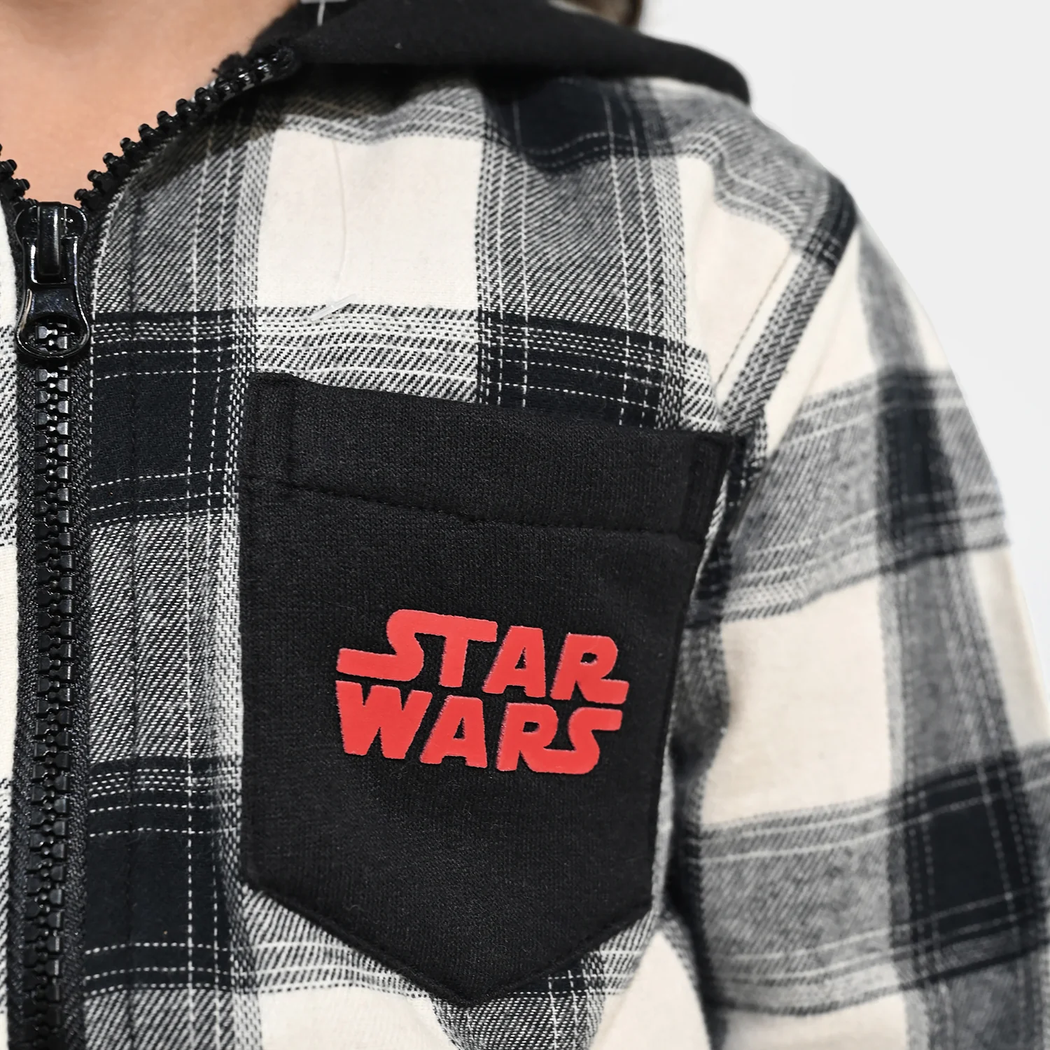 Boys Flannel Shirt F/S-Black Check - Image 2