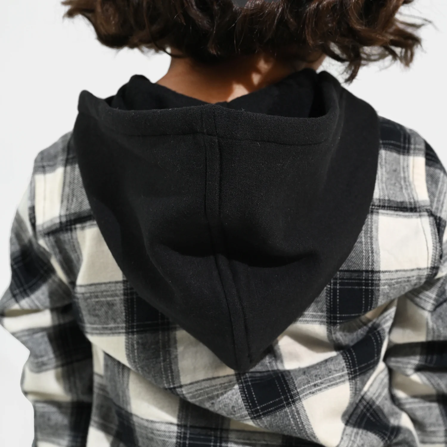 Boys Flannel Shirt F/S-Black Check - Image 4