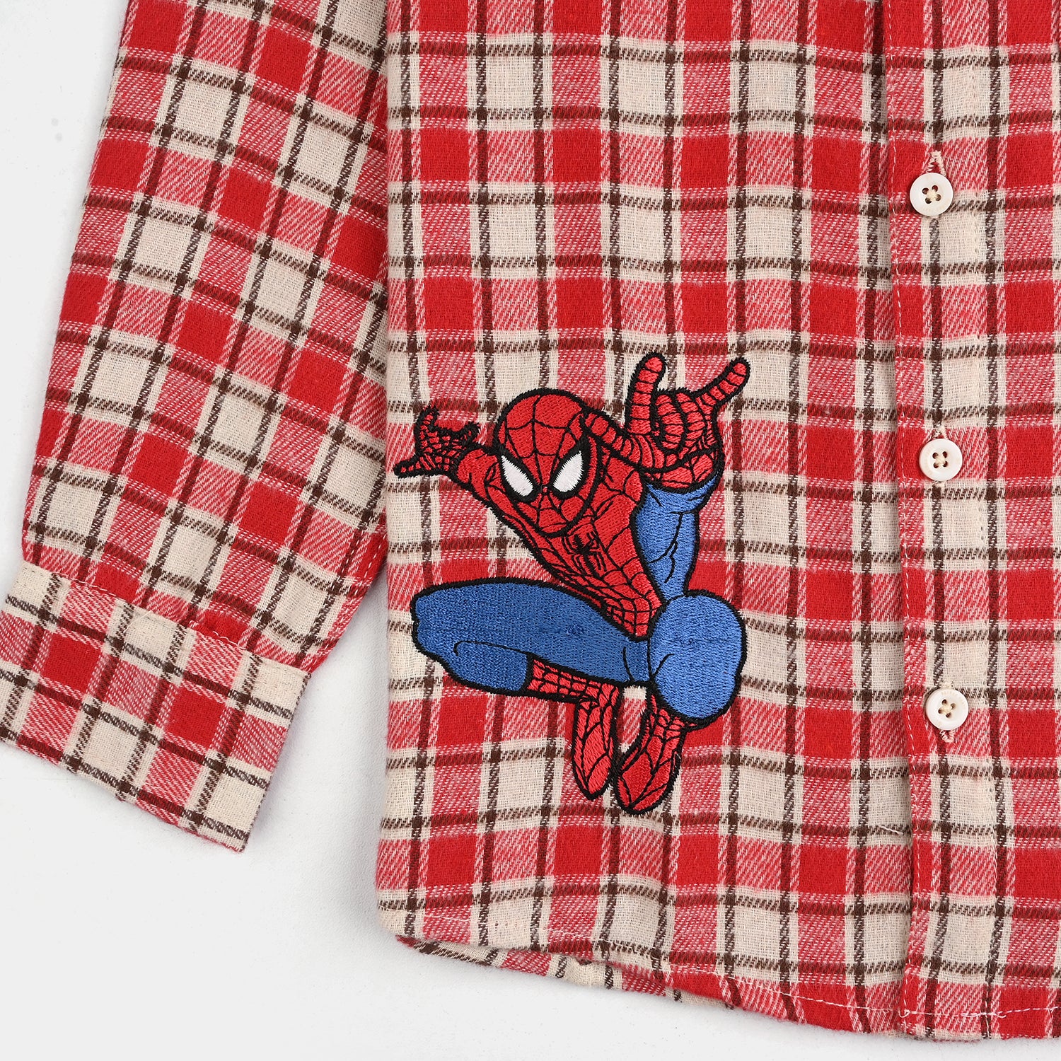 Boys Flannel Shirt-Red Check - Image 3