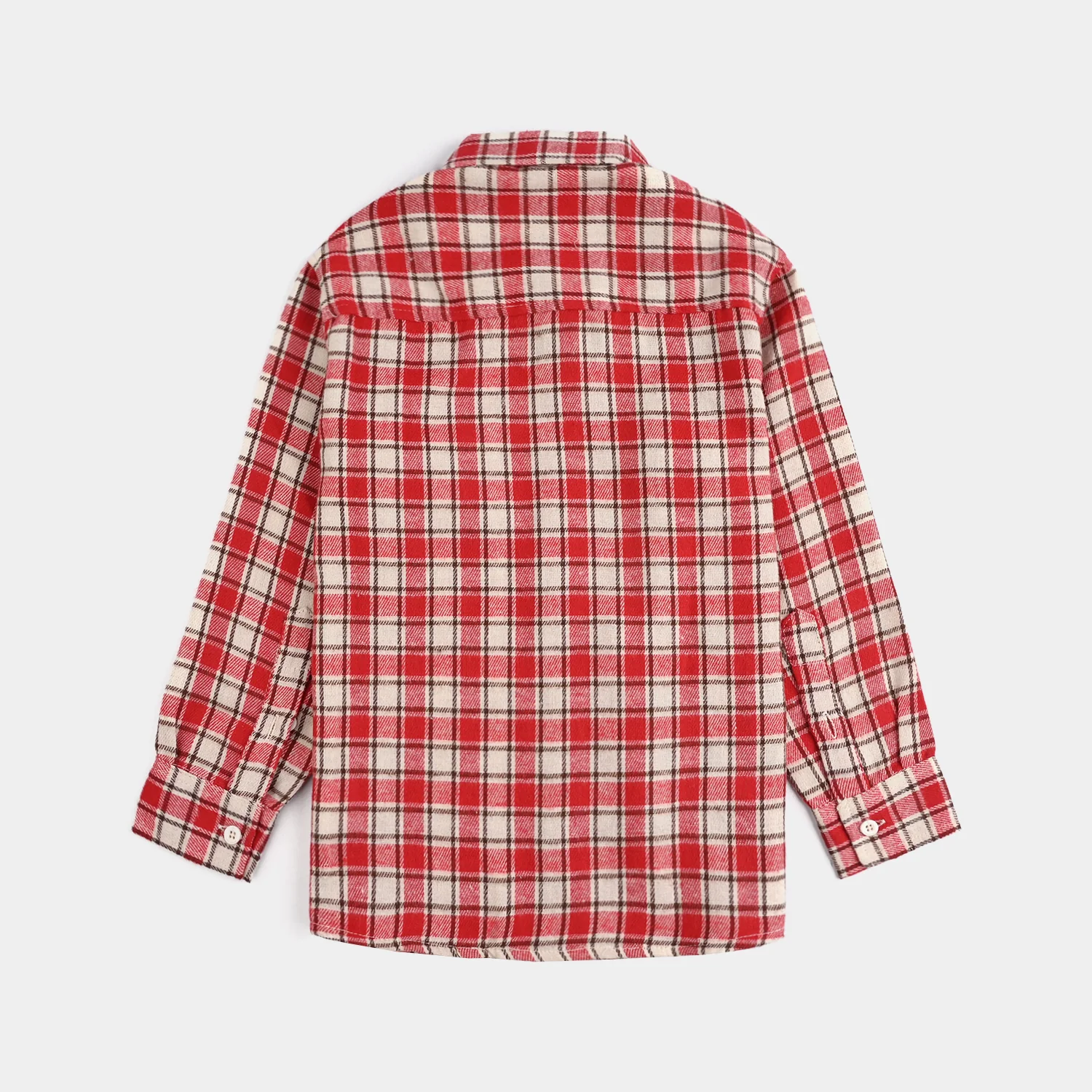 Boys Flannel Shirt-Red Check - Image 4