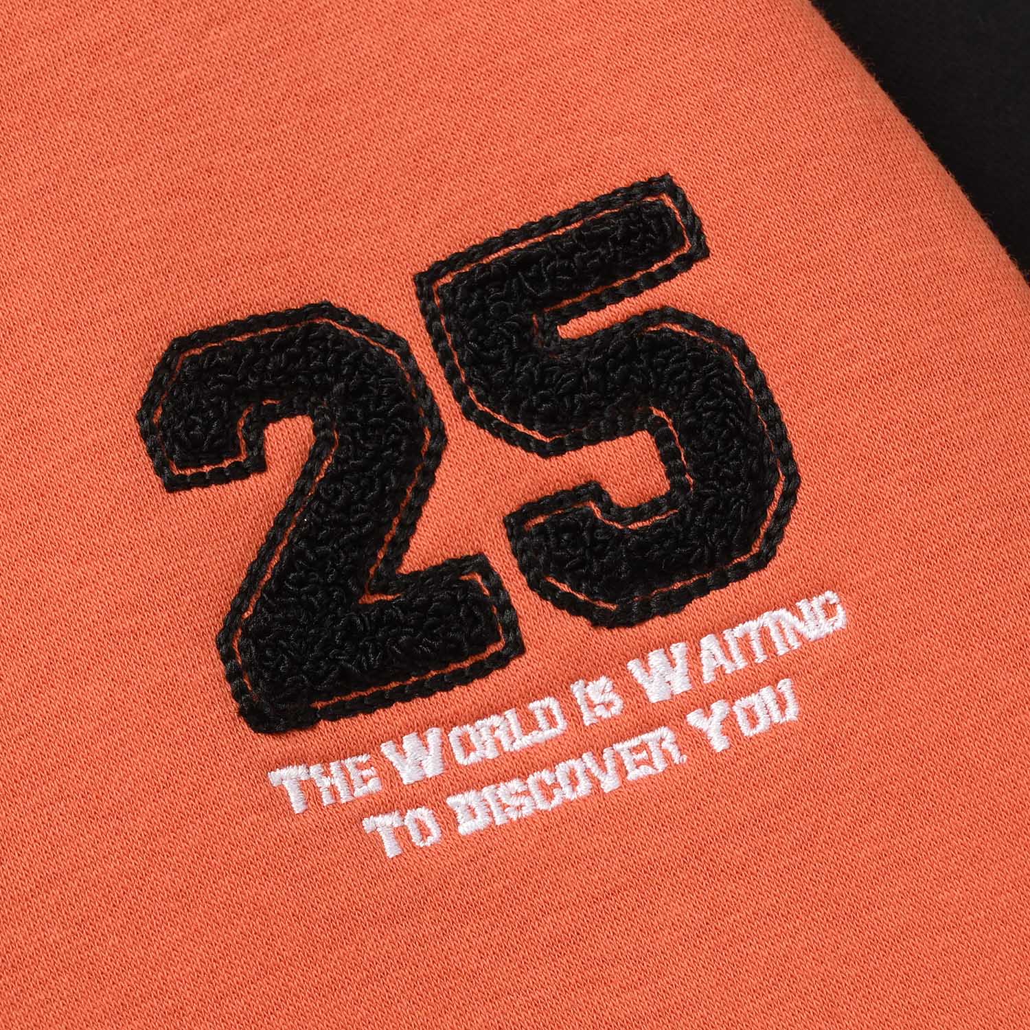 Boys Fleece Bomber Jacket No.25-ORANGE - Image 2
