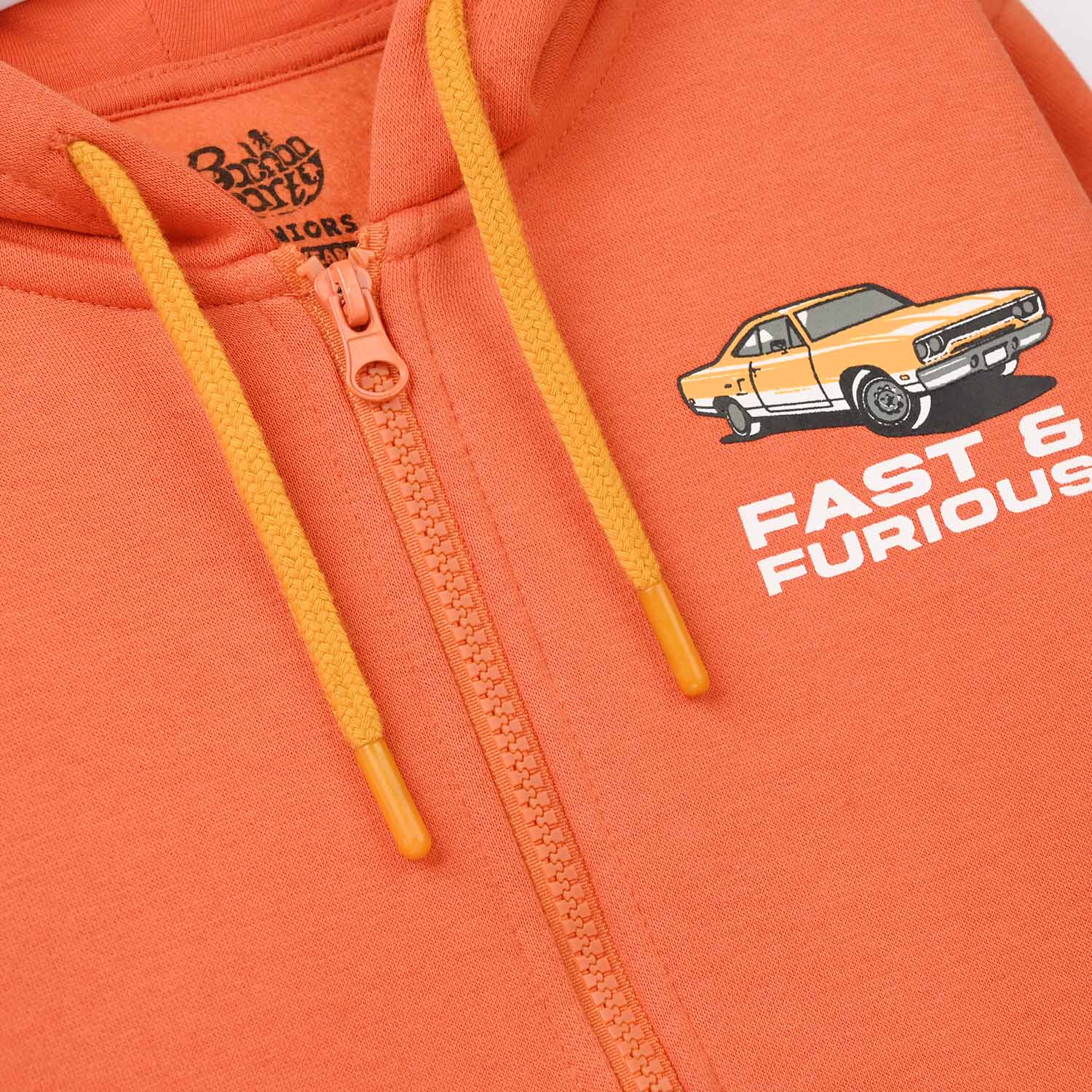 Boys Fleece Knitted Jacket - Orange - Image 2