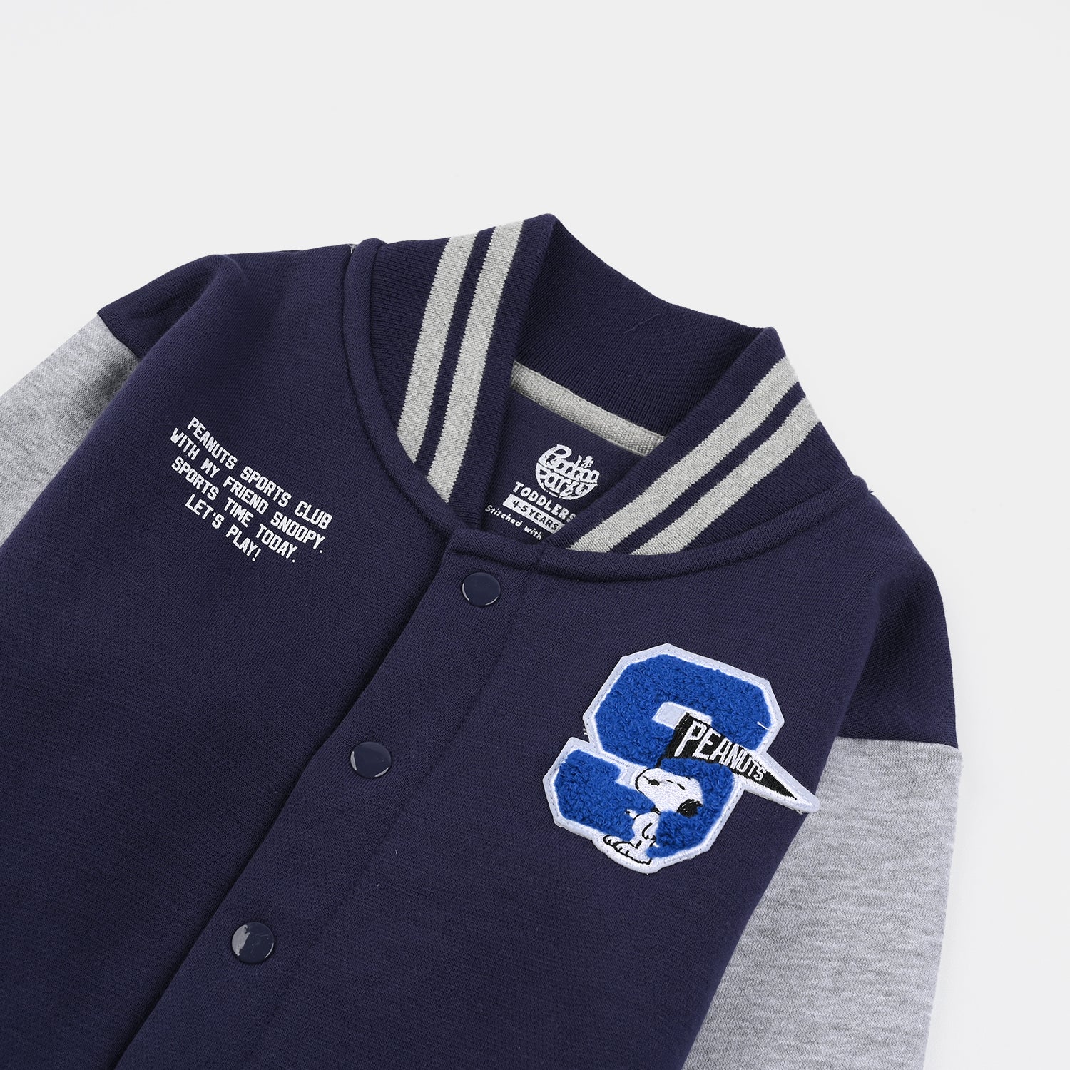 Boys Fleece Knitted Jacket-Navy//Grey - Image 2