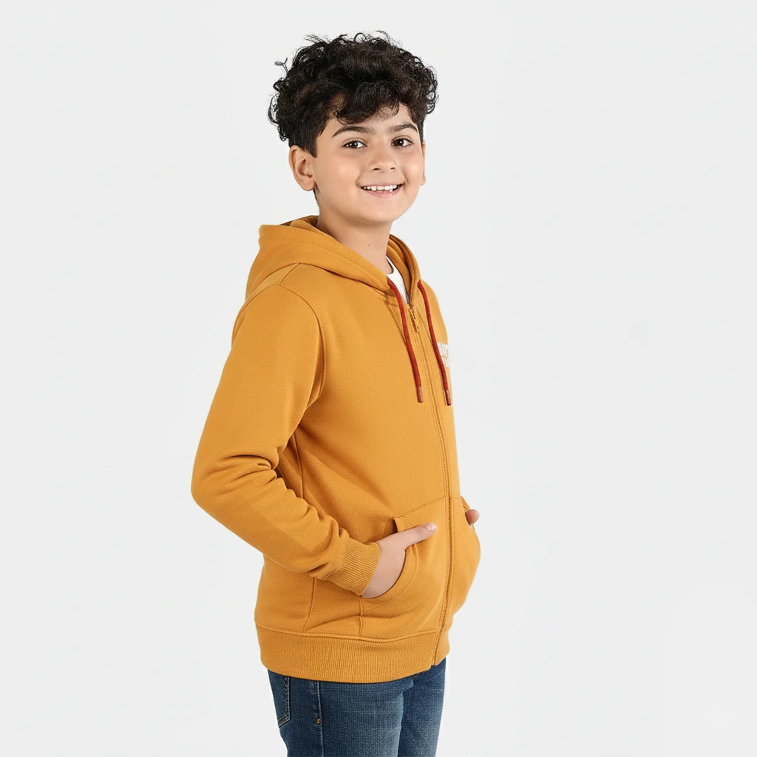 Boys Fleece Knitted Jacket Out & Play - Yellow - Image 2