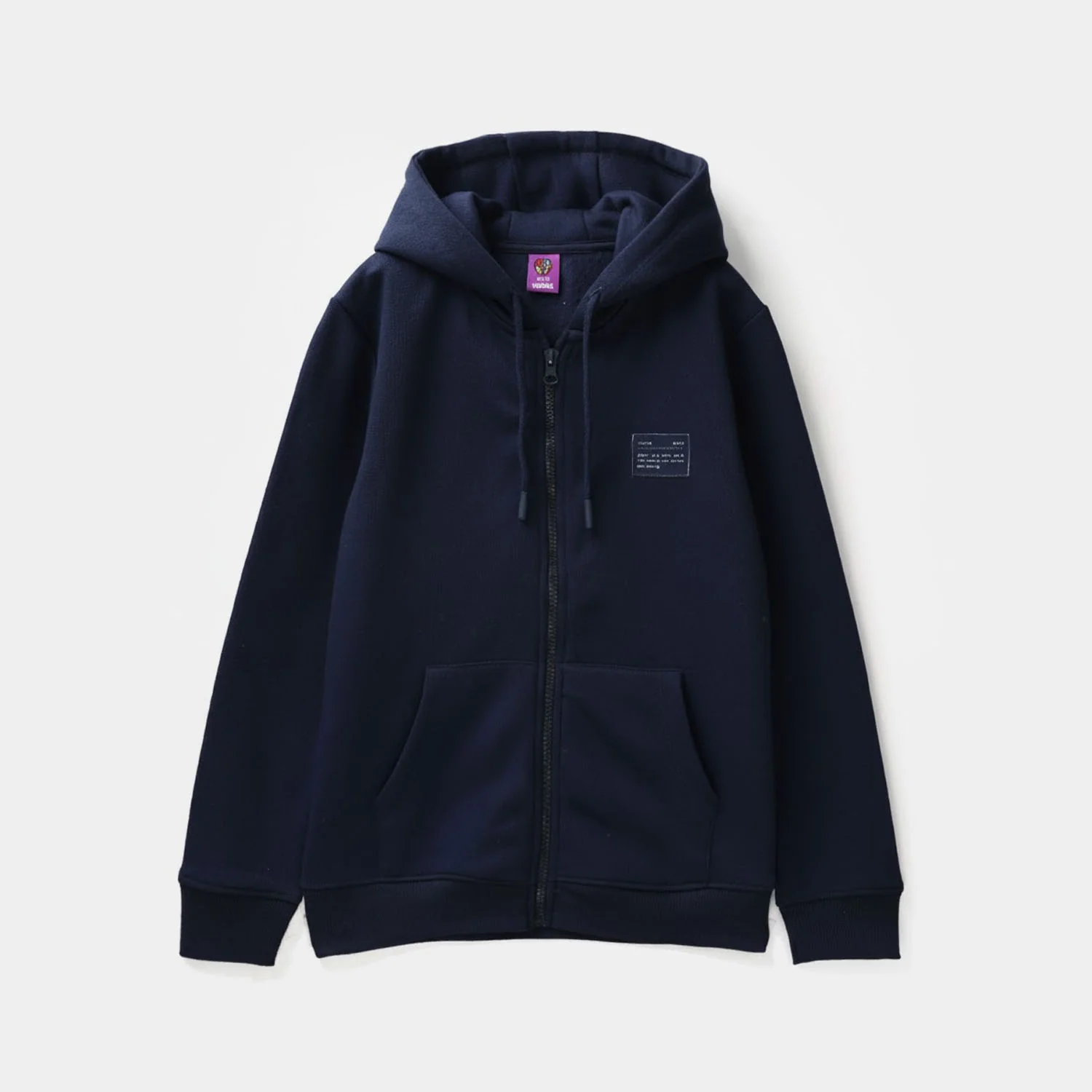 Boys Fleece Knitted Jacket Solid Blue-NAVY