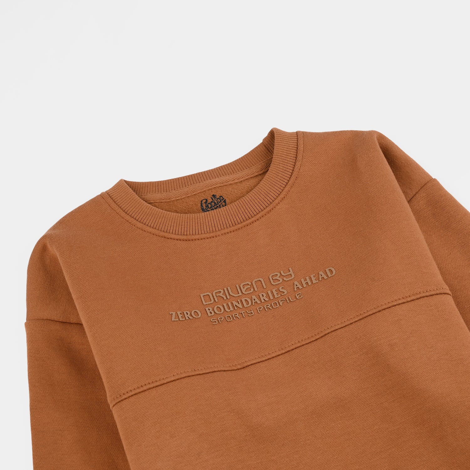 Boys Fleece Sweatshirt On Ground-Cashew - Image 2