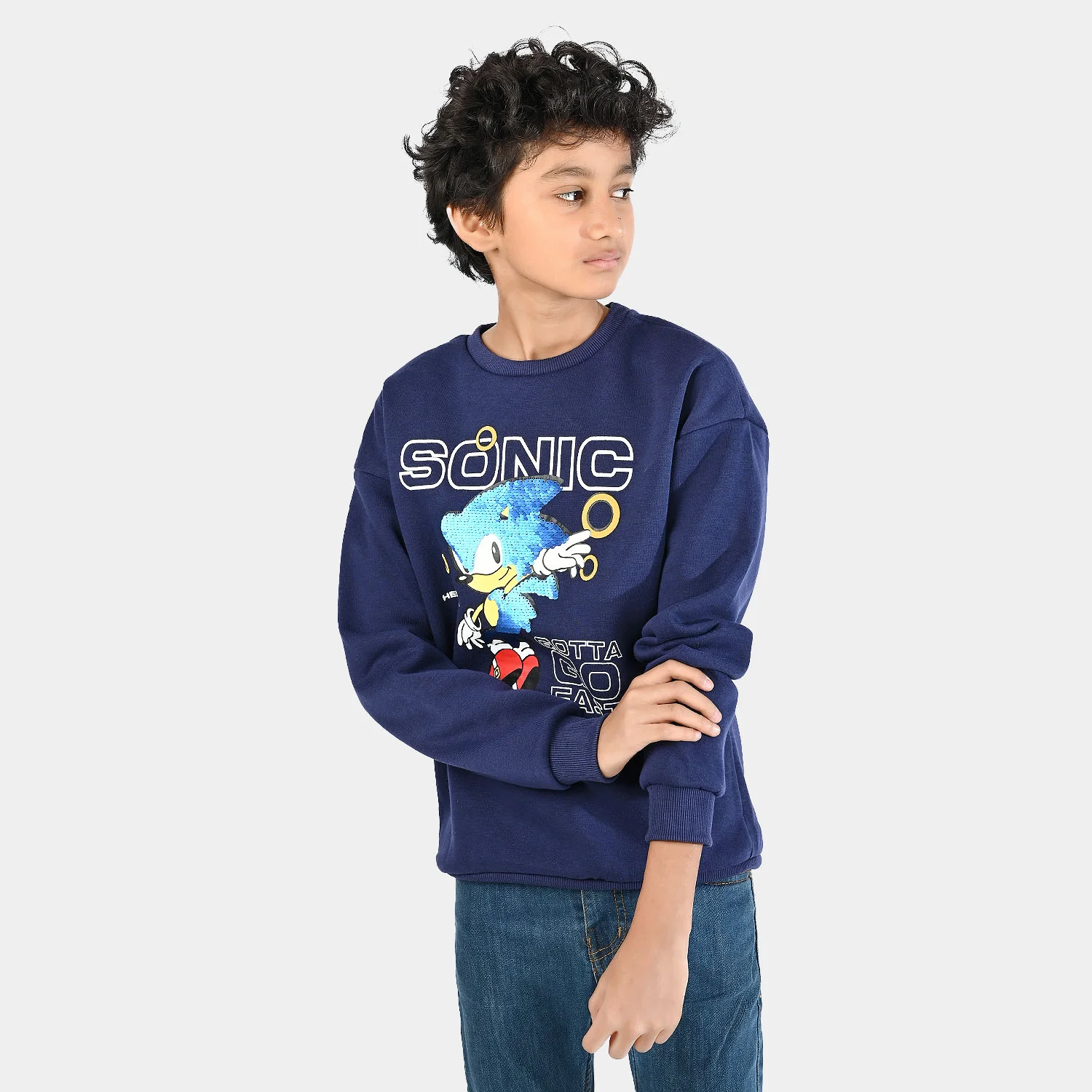 Boys Fleece Sweatshirt Character - Navy Blue - Image 3