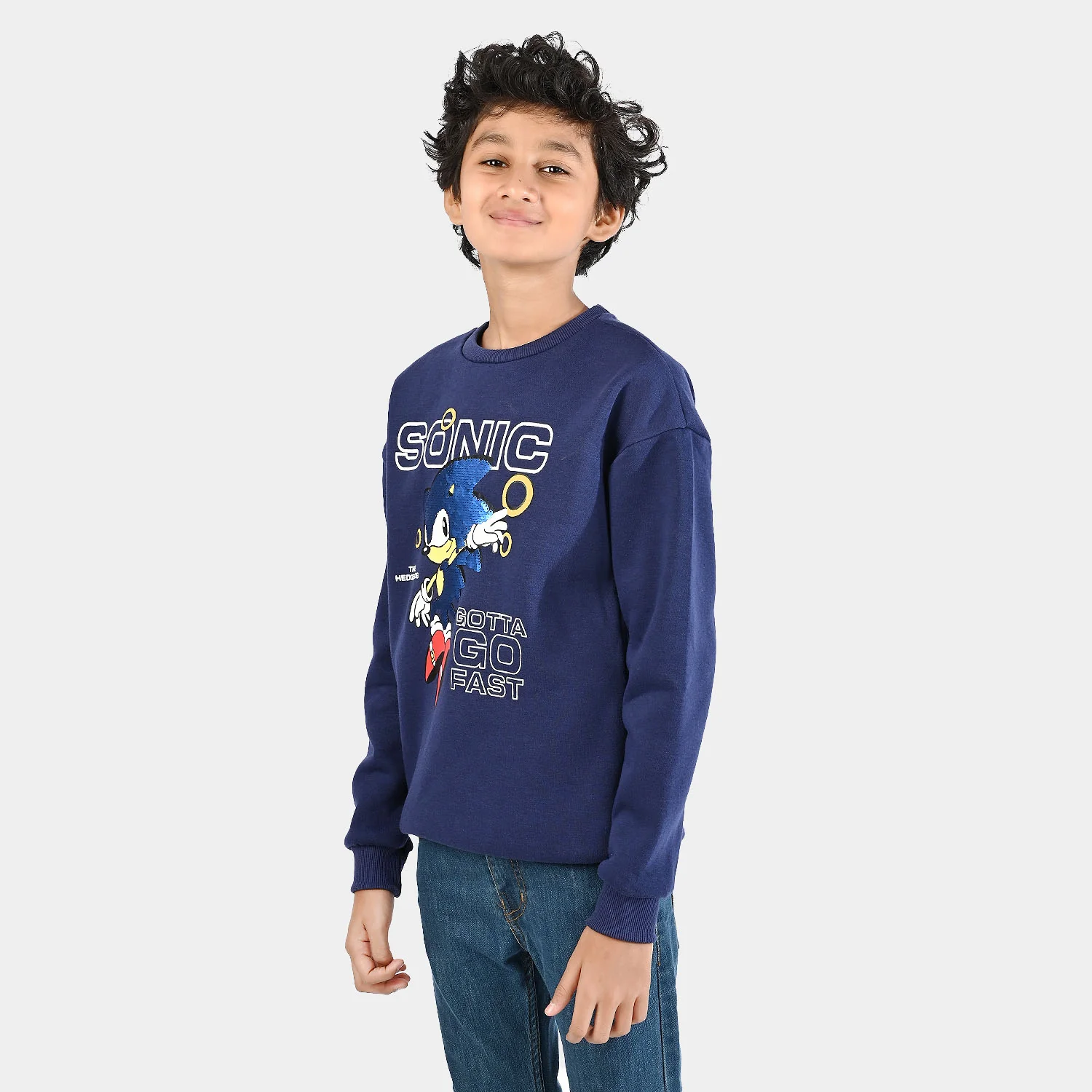 Boys Fleece Sweatshirt Character - Navy Blue - Image 4