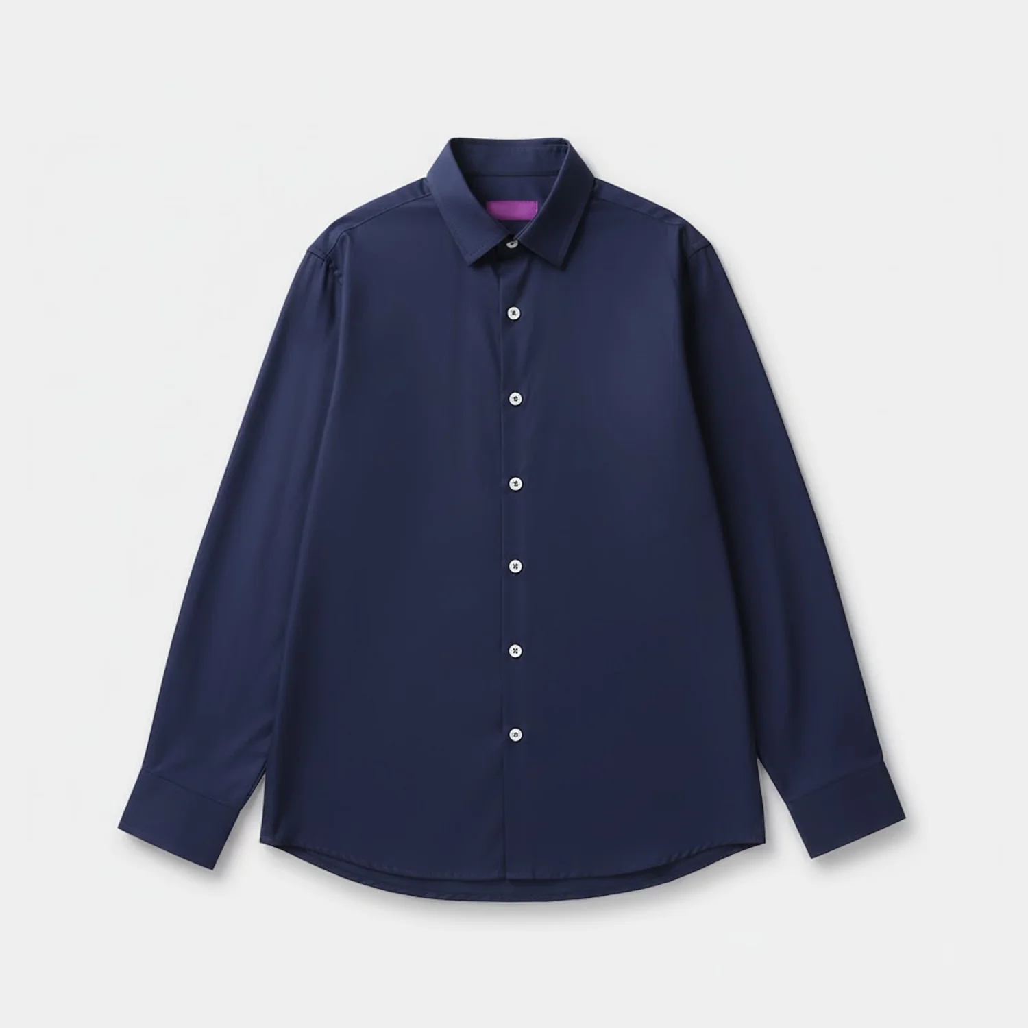 Boys Yarn Dyed Formal Shirt - Navy - Image 4