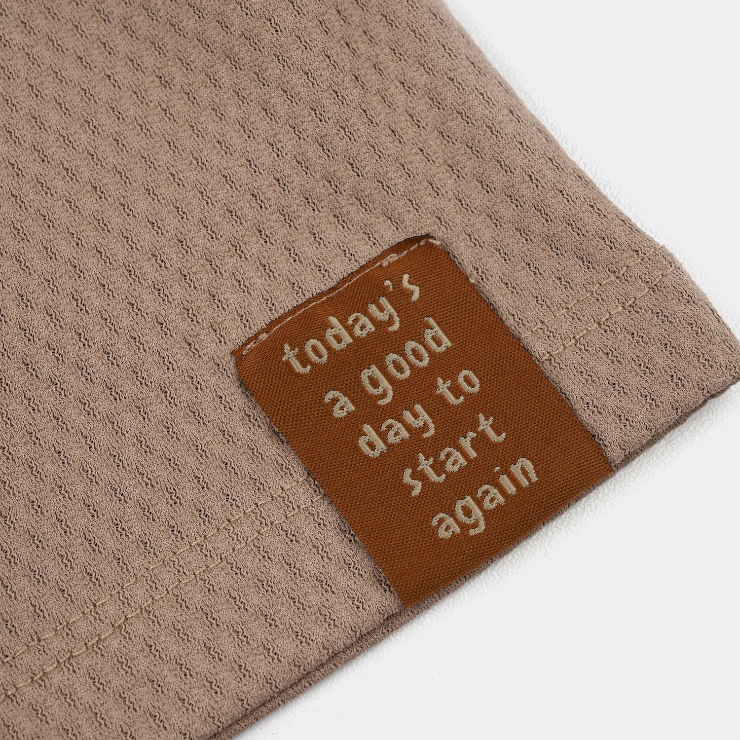 Boys Jacquard Jersey Shorts (Today's A Good Day) - Brown - Image 3