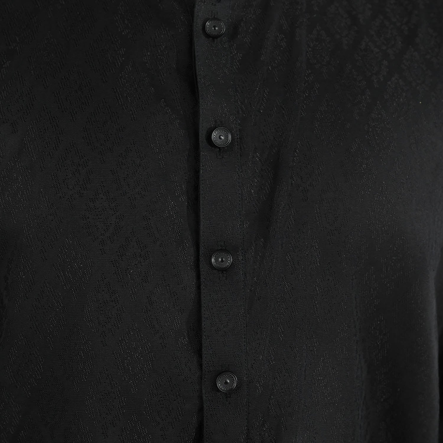 Boys Jacquard Kurta Pajama (Khas) - Black - Image 3