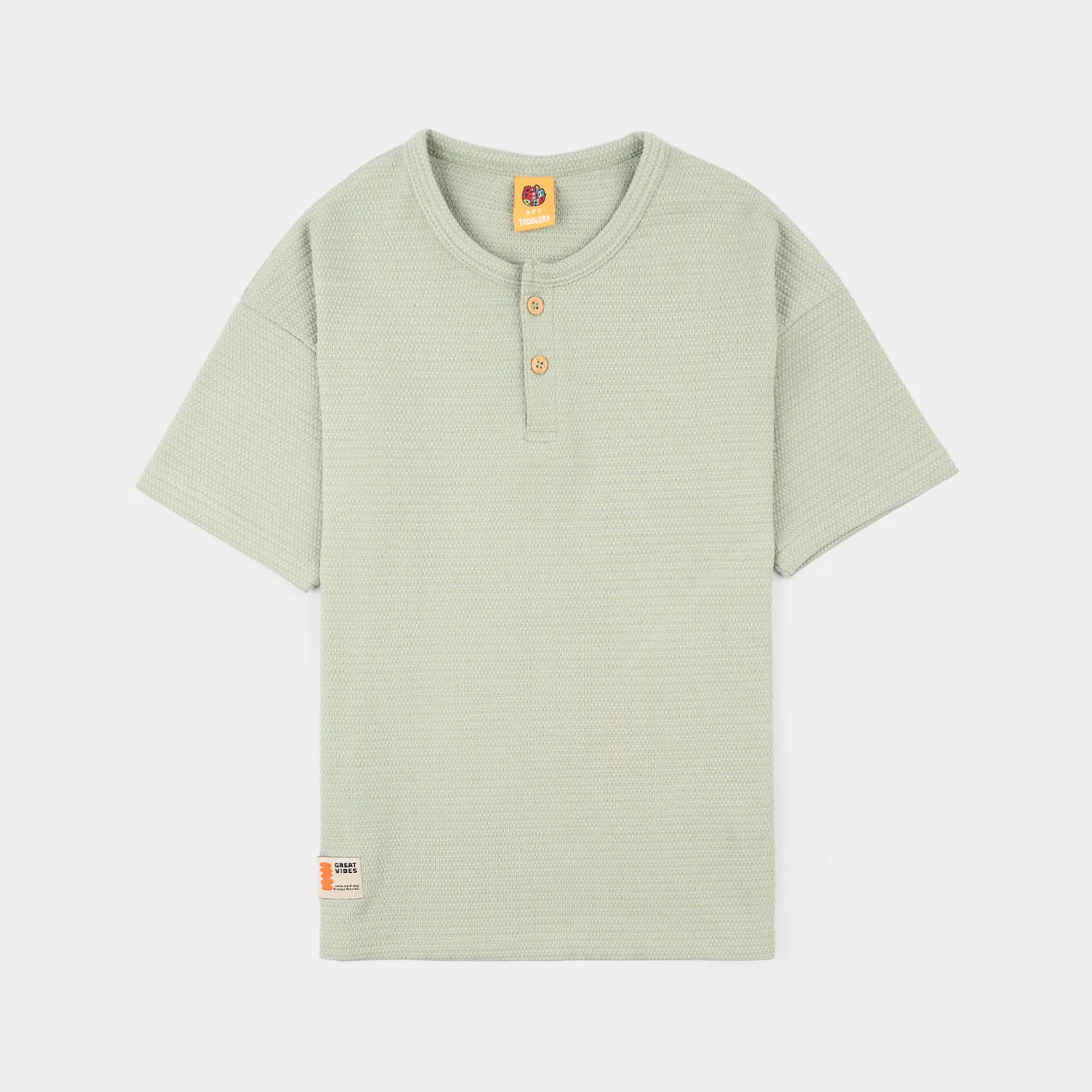 Boys Jacquard T-Shirt (Enjoy The Ride) – Olive - Image 3