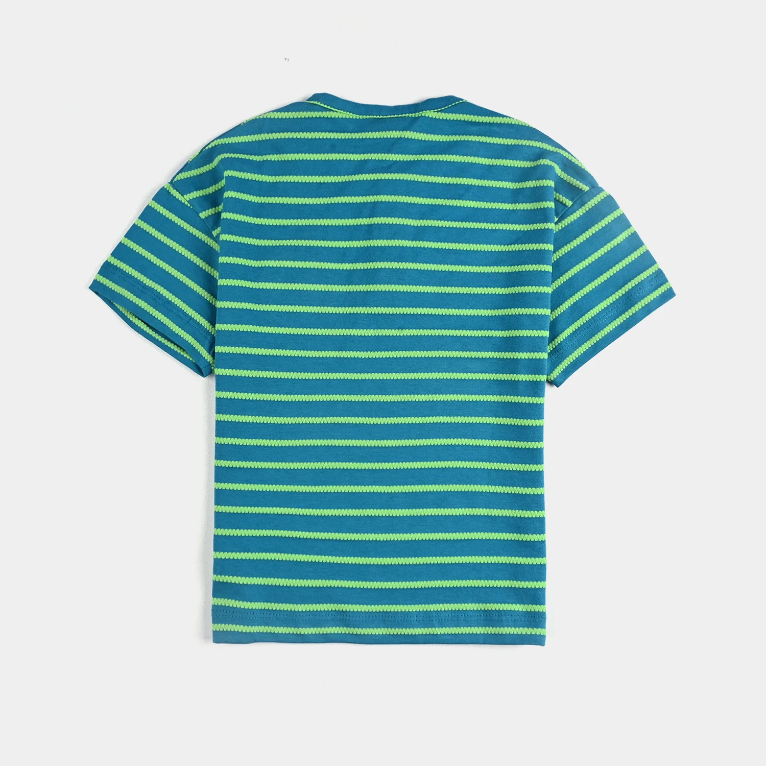 Boys Jacquard T-Shirt HS Street Racer-Green Stripe - Image 4