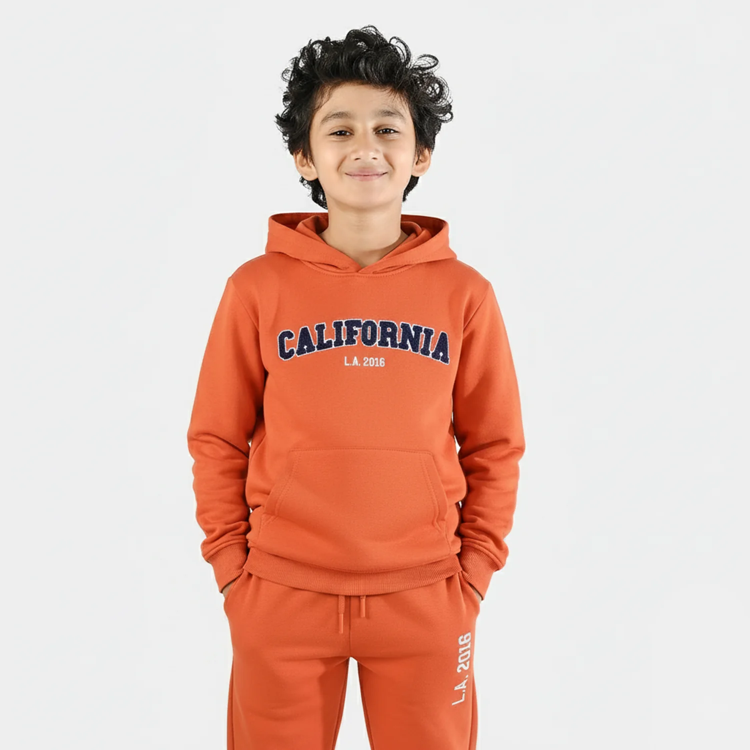 Boys Jersey/Terry 2 Piece Suit California-Orange - Image 2