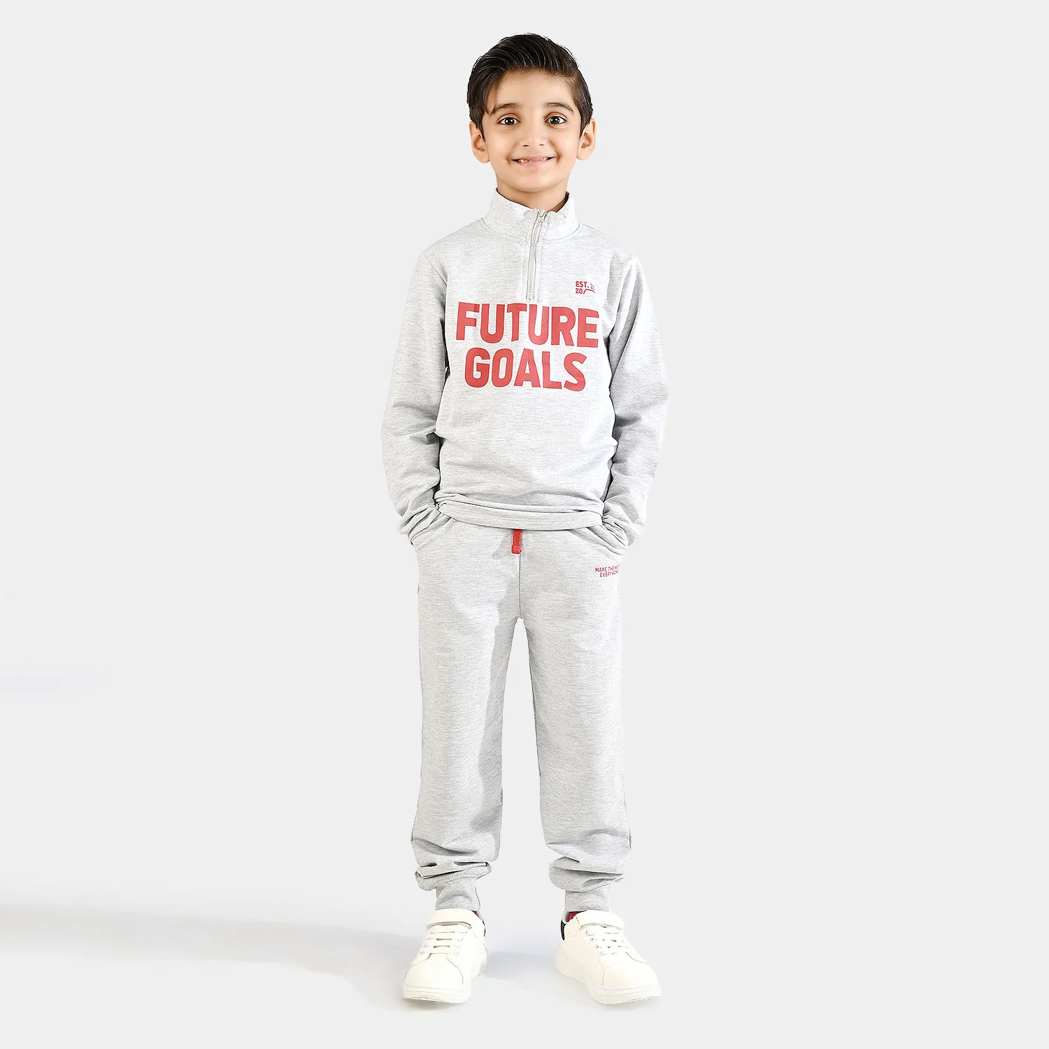 Boys Jersey/Terry 2 Piece Suit Future Goals-Grey - Image 3