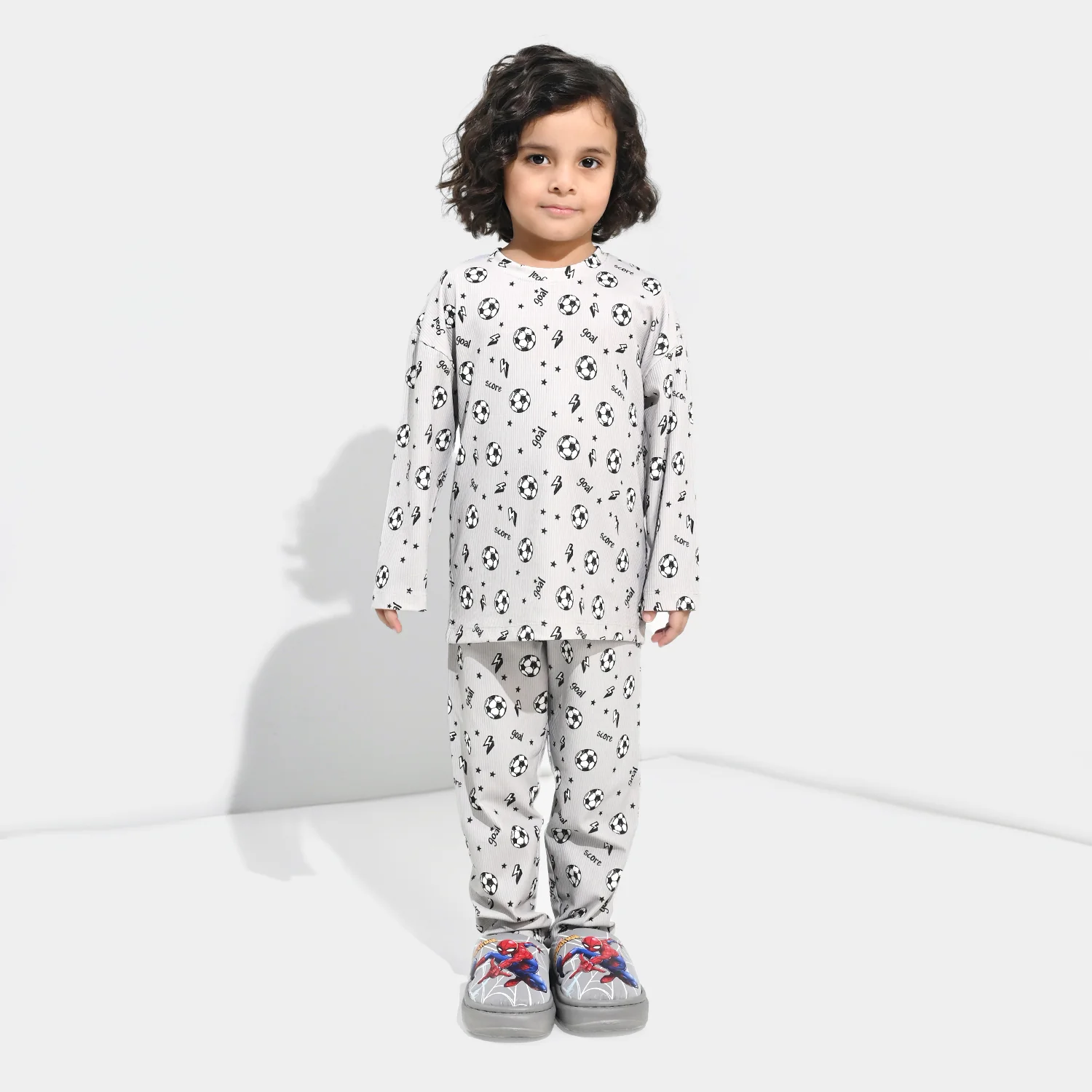 Boys Jersey/Terry Night Suit Goal-GREY