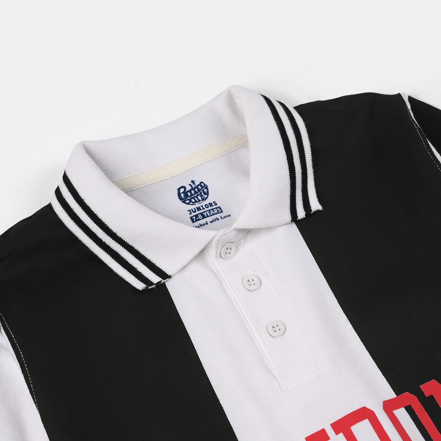 Boys Jersey/Terry Polo (London) - White/Black - Image 2