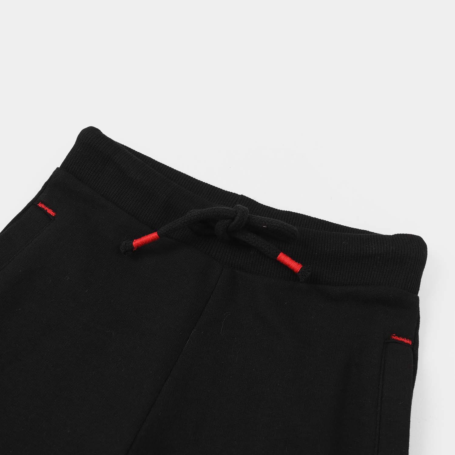 Boys Jersey/Terry Shorts (Basic) - Jet Black - Image 2